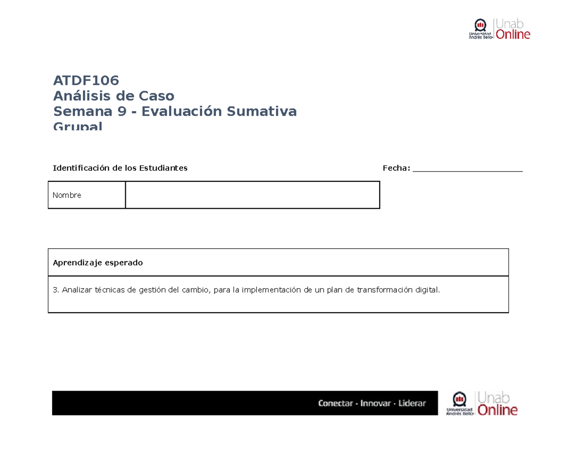 ATDF106 s9 entregable 7 - Identificación de los Estudiantes Fecha ...