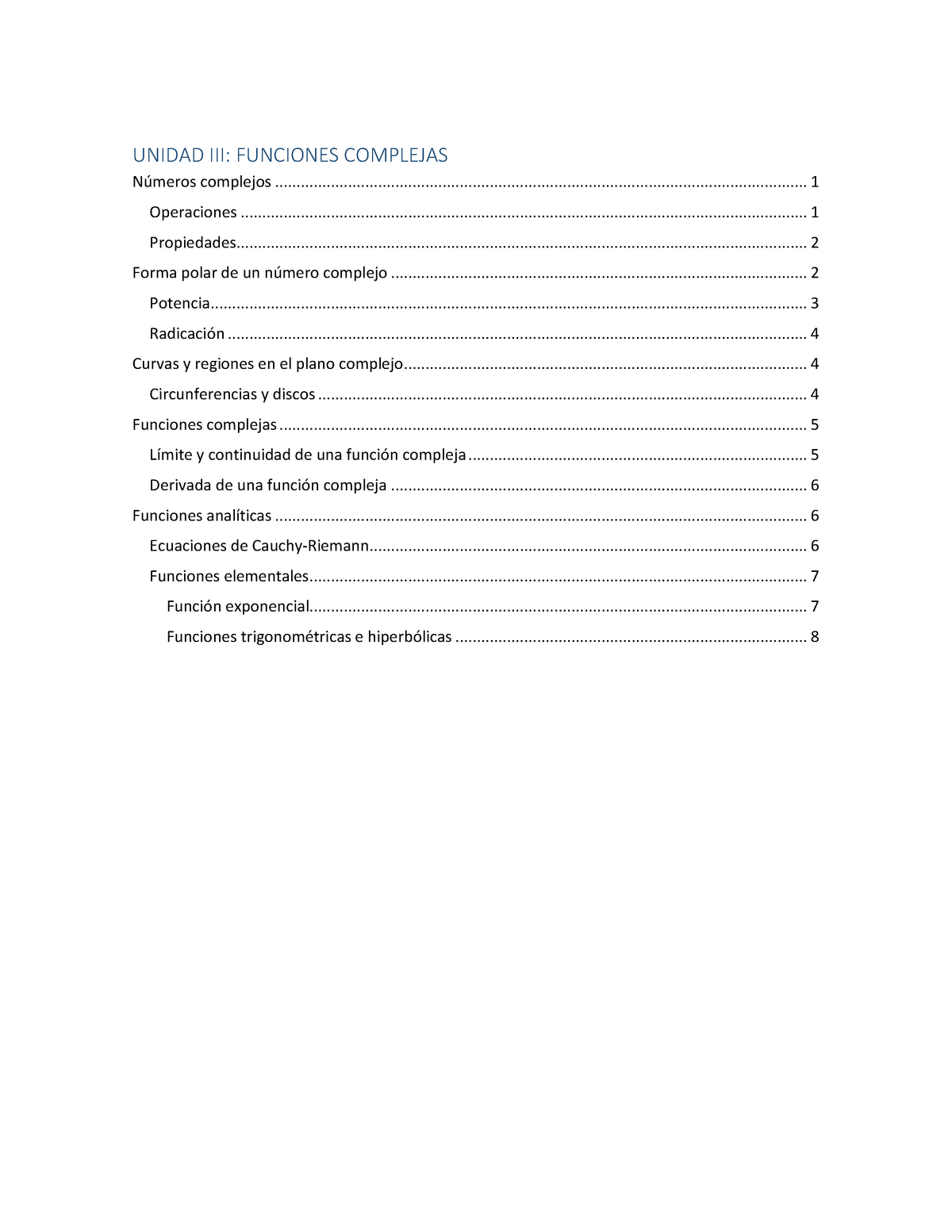 Funciones Complejas Apuntes 3 Analisis Matematico I Studocu