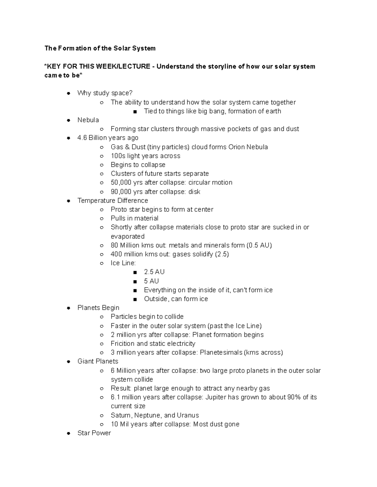 The Formation of the Solar System - Week 2 - The Formation of the Solar ...