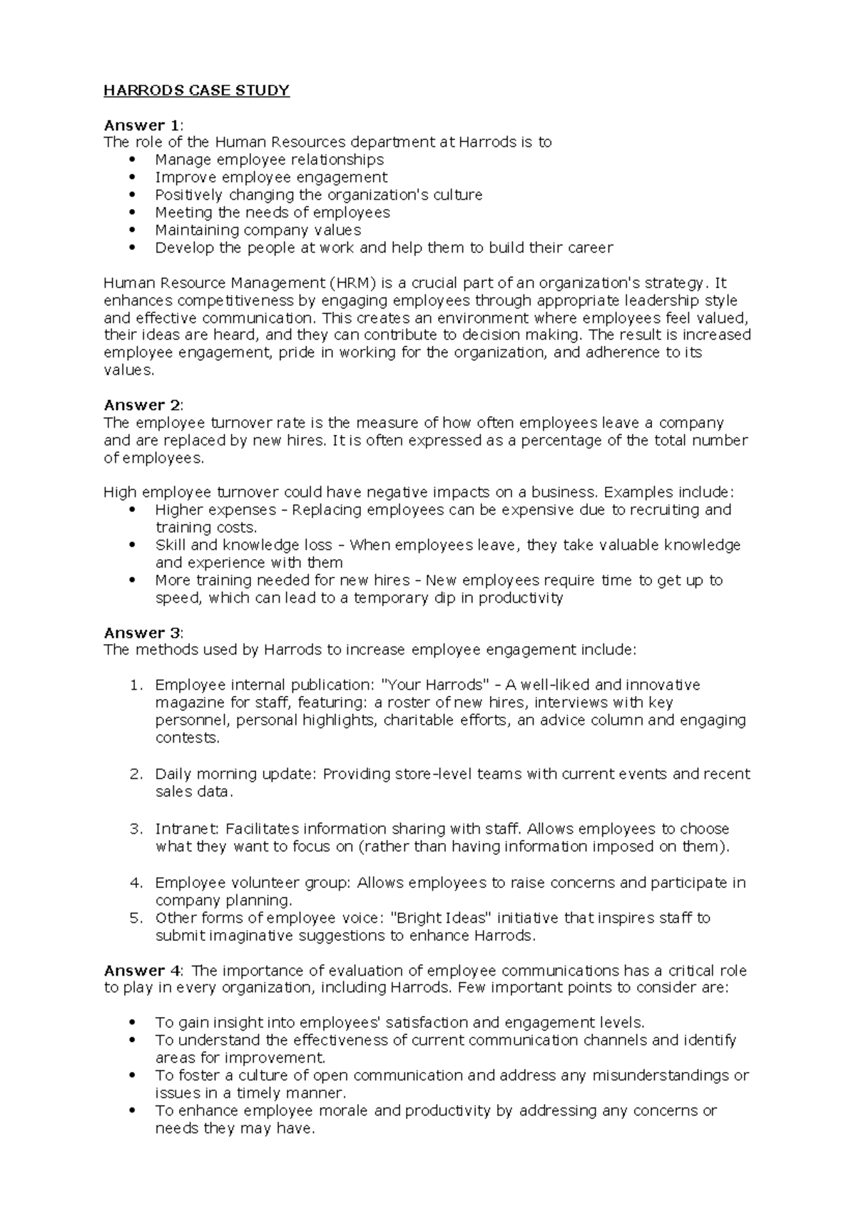 a case study on harrods