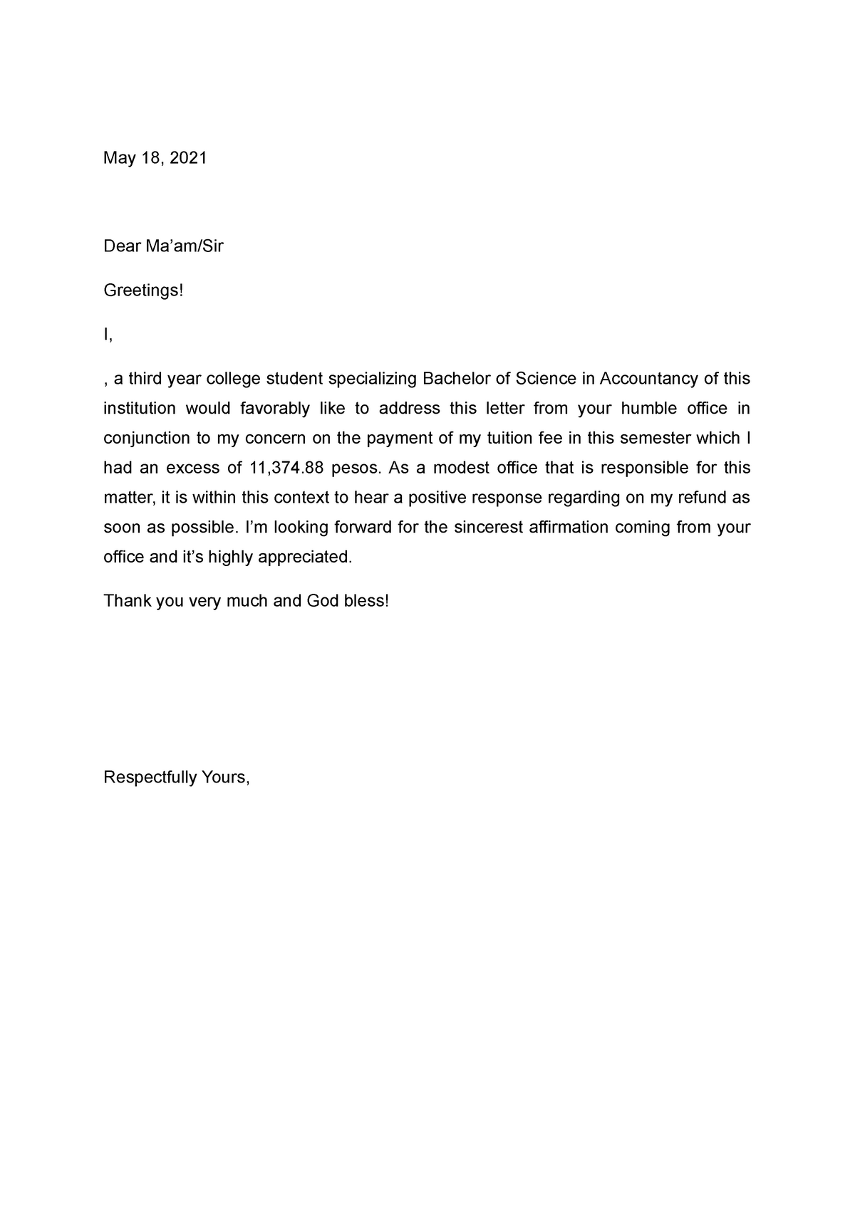 refund-letter-working-paper-may-18-2021-dear-ma-am-sir-greetings