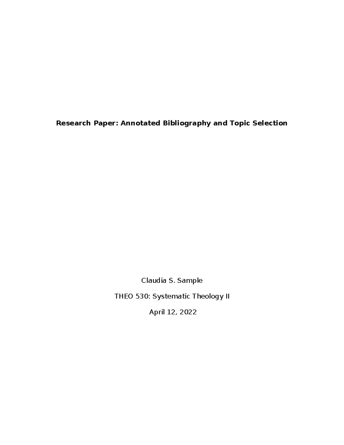 research paper annotated bibliography and topic selection assignment