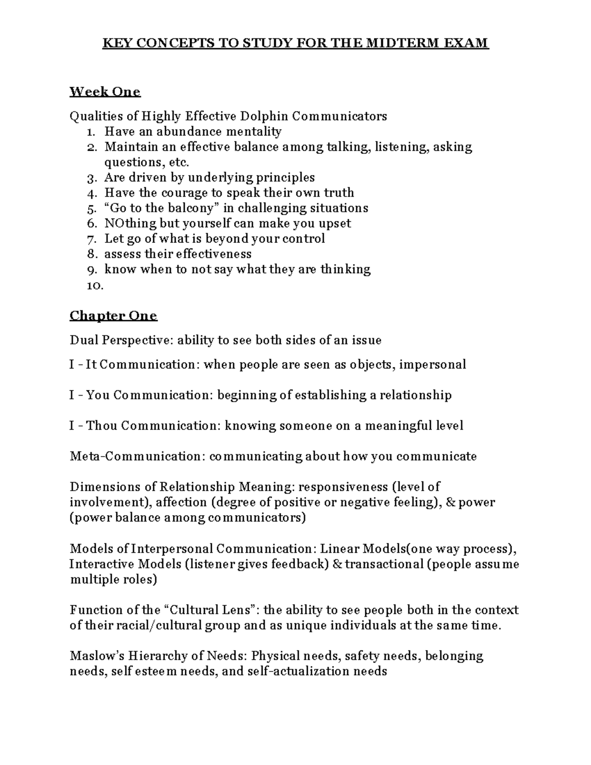 Keyconceptstostudyforthemidtermexam - KEY CONCEPTS TO STUDY FOR THE ...