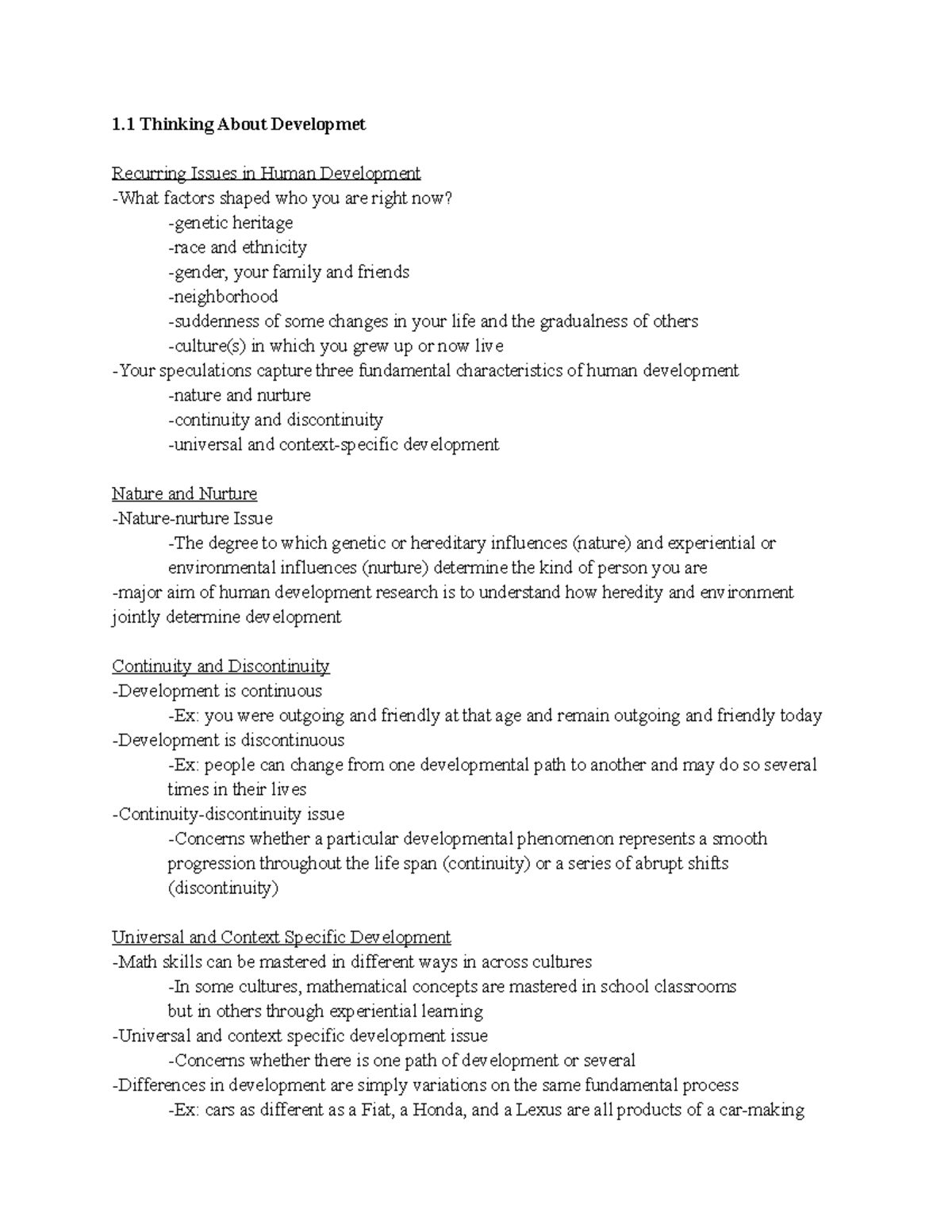 1.1 Thinking About Developmet - 1 Thinking About Developmet Recurring ...