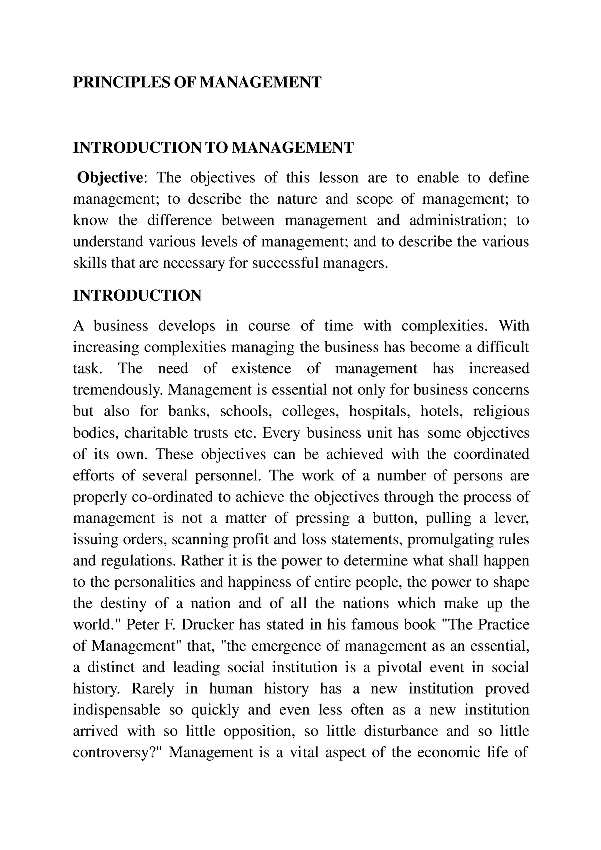 Principles Of Management (module 1) - PRINCIPLES OF MANAGEMENT ...