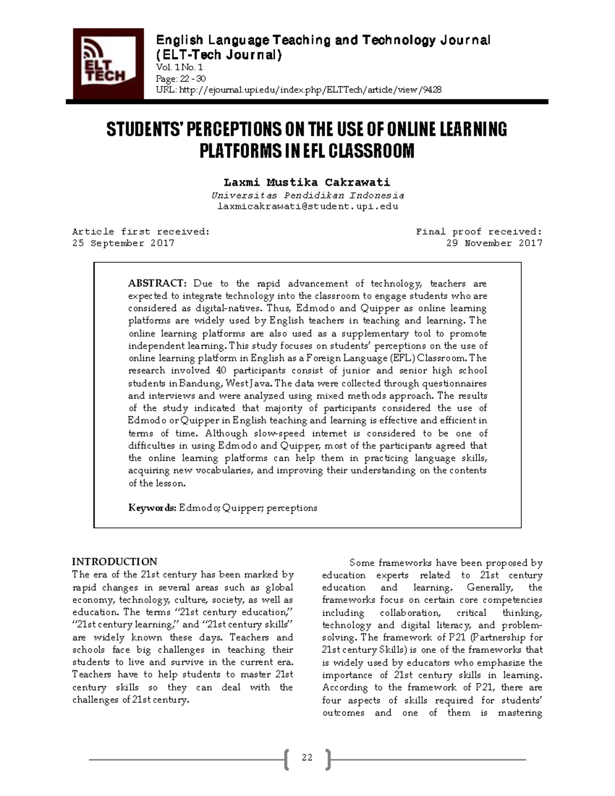 9428 20563 1 PB - kjhvihvvjv - English Language Teaching and Technology ...