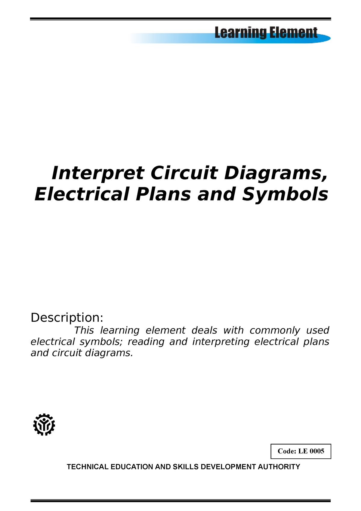 Interpreting Ckt Diagrams And Electrical Plans Interpret Circuit