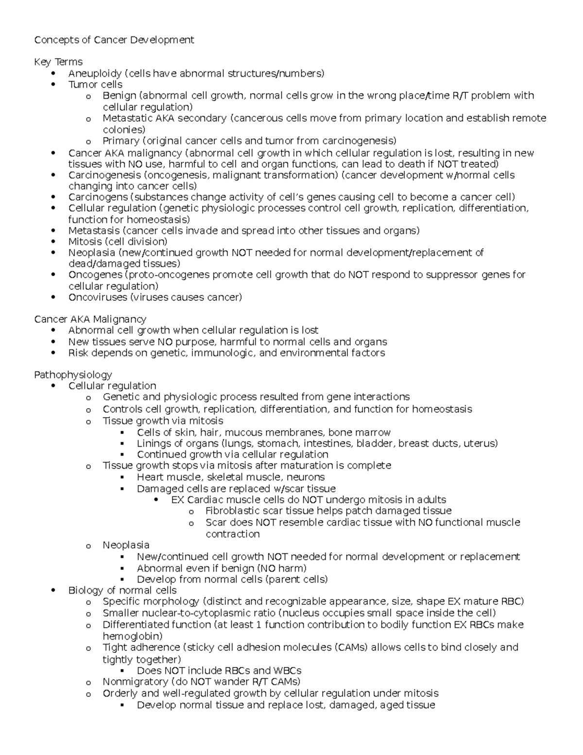 Cancer Development - Concepts of Cancer Development Key Terms ...