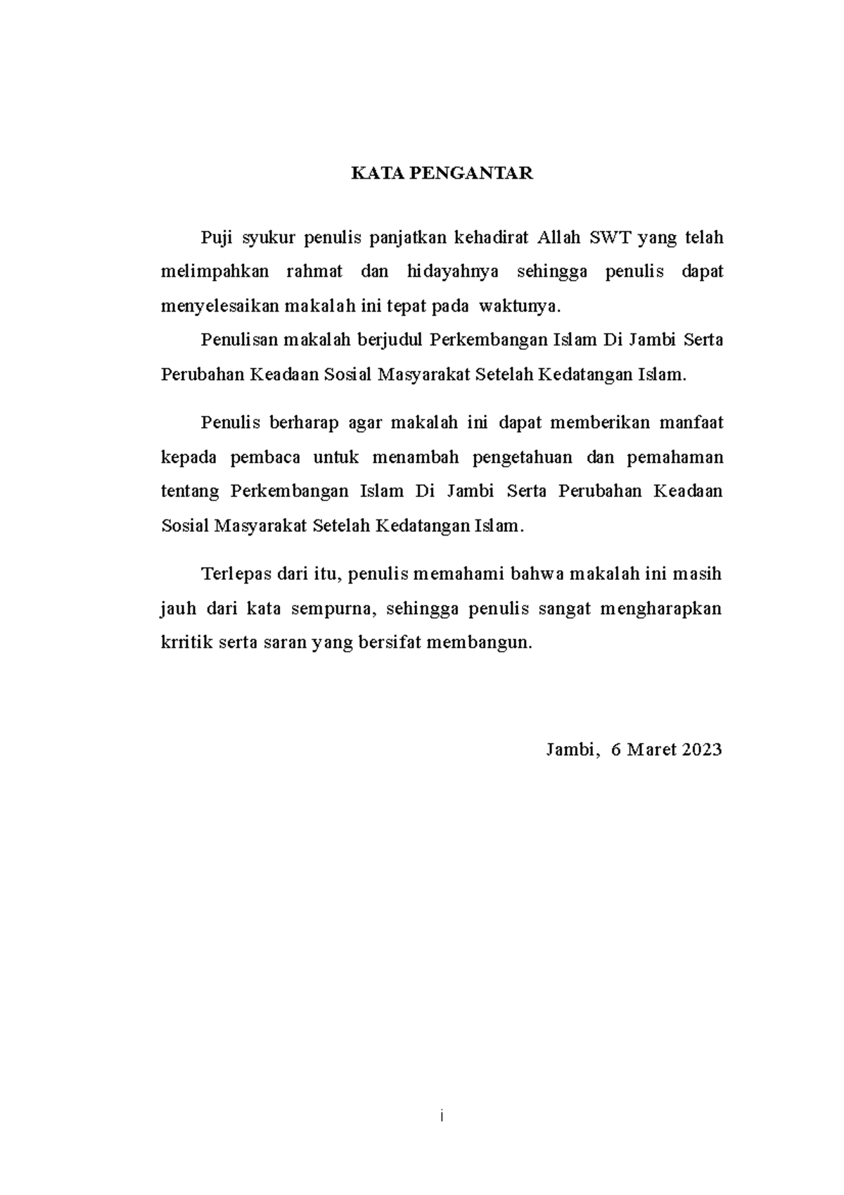 KATA Pengantar Finish - KATA PENGANTAR Puji syukur penulis panjatkan