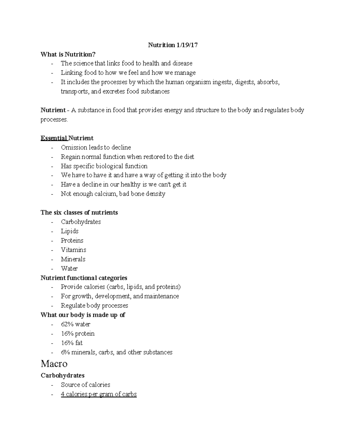 day-1-1-19-17-in-class-notes-nutrition-1-19-what-is-nutrition-the