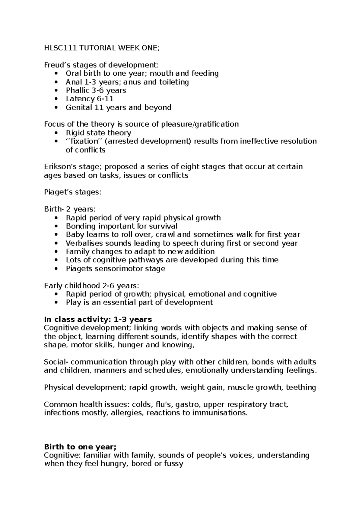 oral cognitive stage