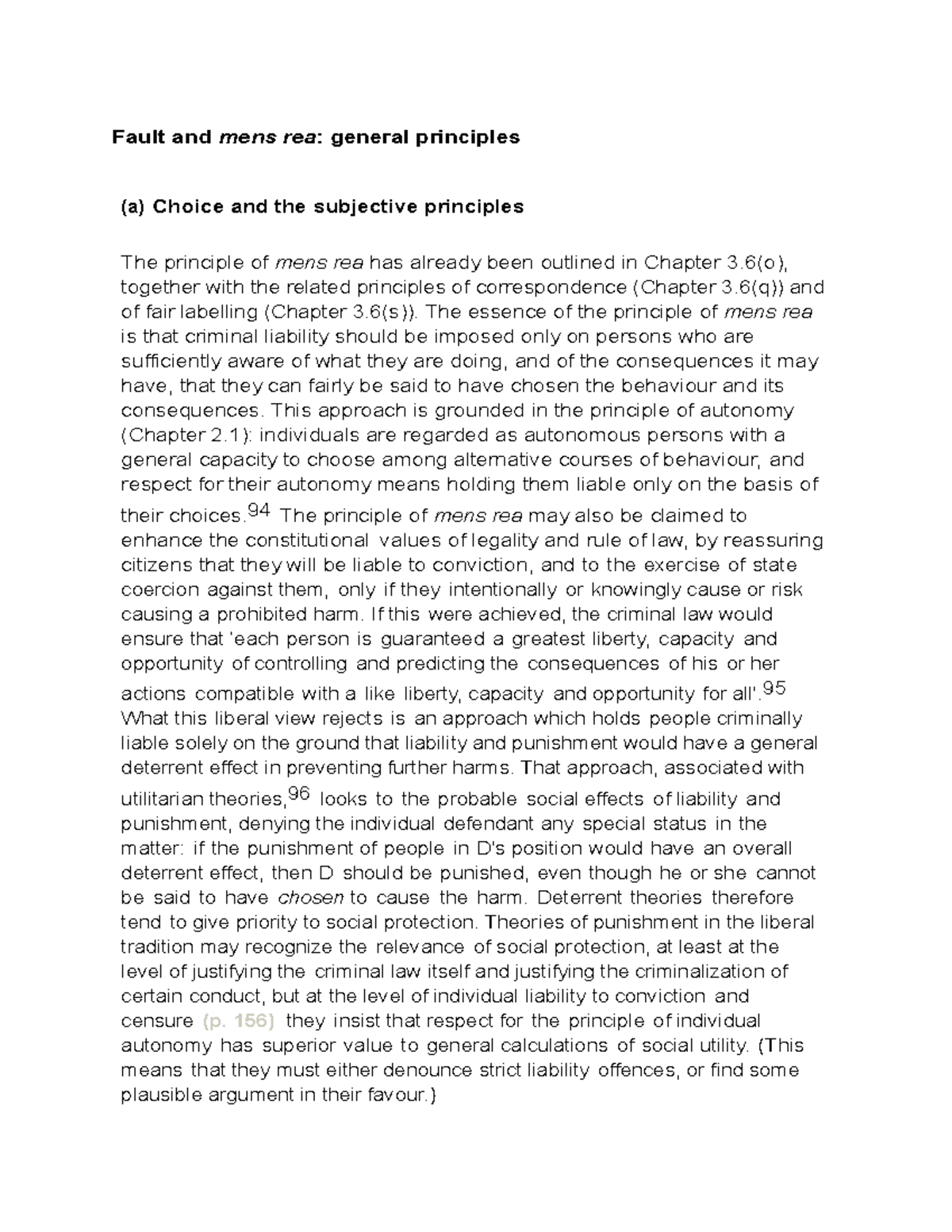 Fault and mens rea general principles - The essence of the principle of ...