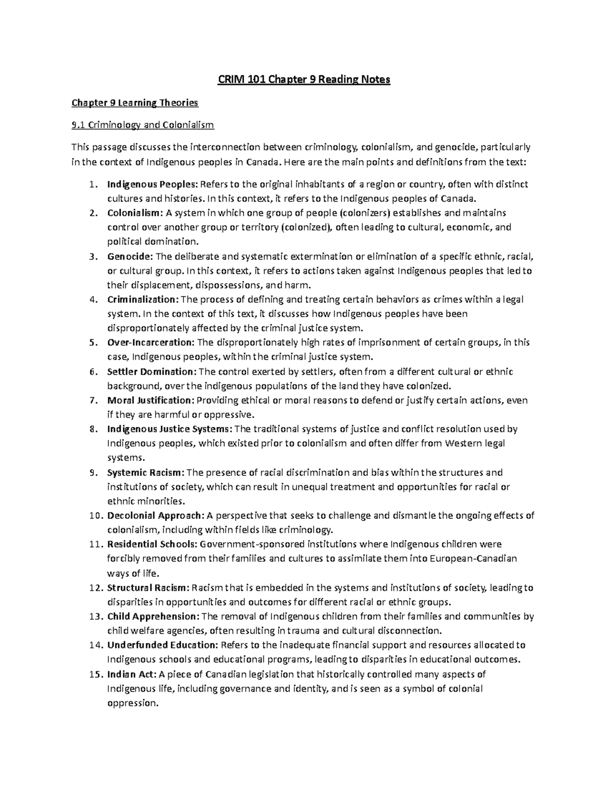 CRIM 101 Chapter 9 Reading Notes - CRIM 101 Chapter 9 Reading Notes ...