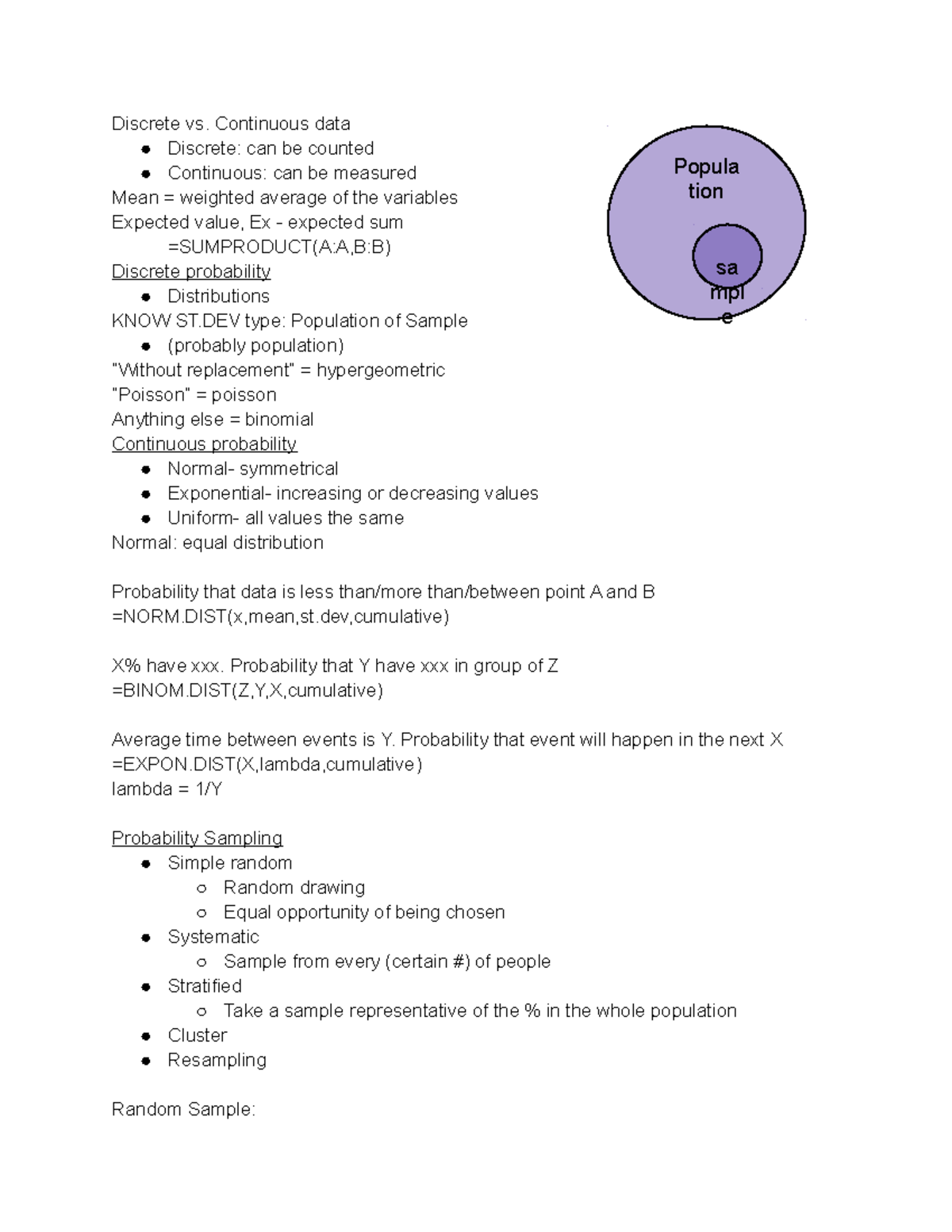 Notes part 2 - Teacher: Jerry Marks - Discrete vs. Continuous data ...