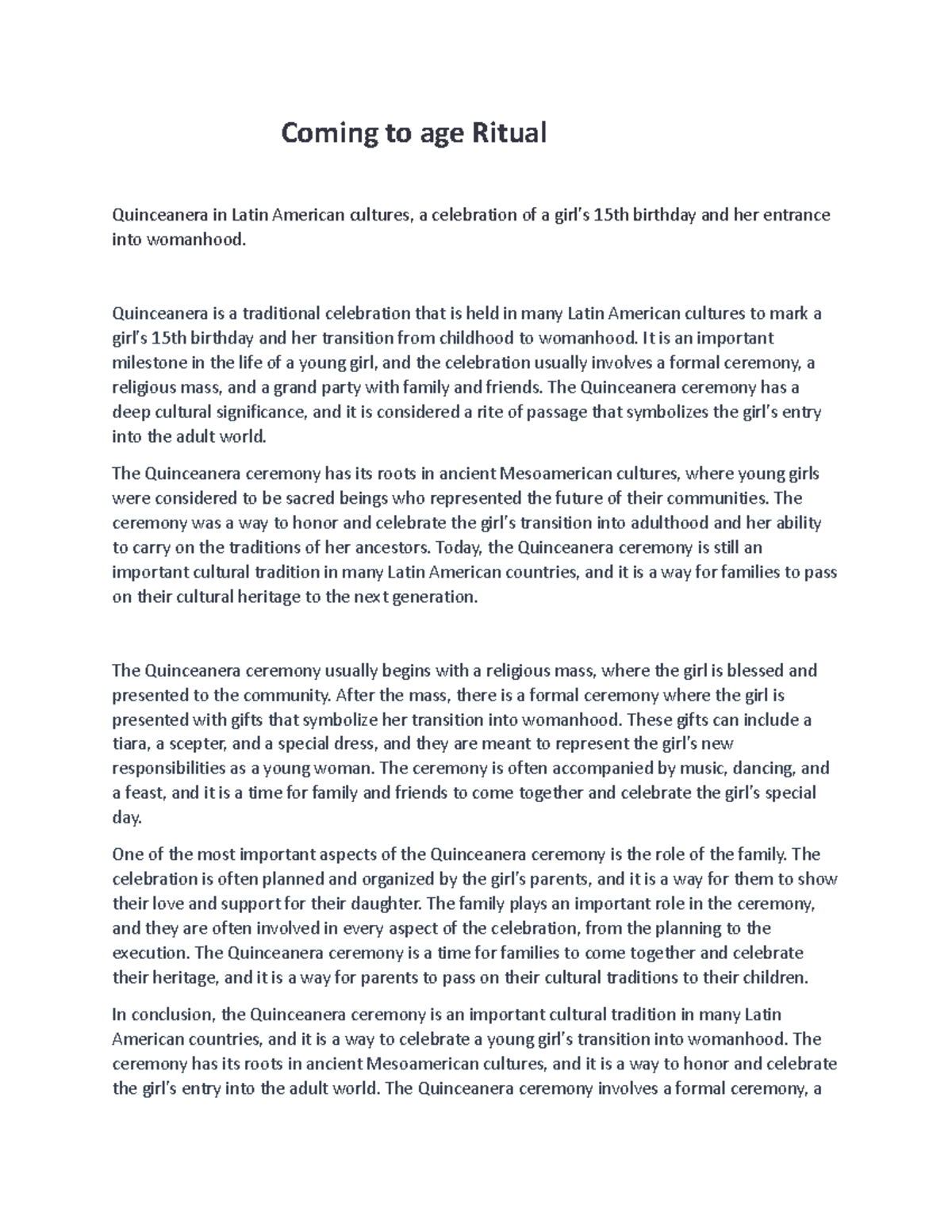 Document 11 - 444 - Coming to age Ritual Quinceanera in Latin American ...