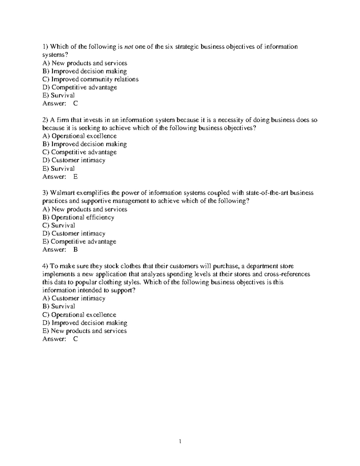 Example of question with answer - Which of the following is not one of ...