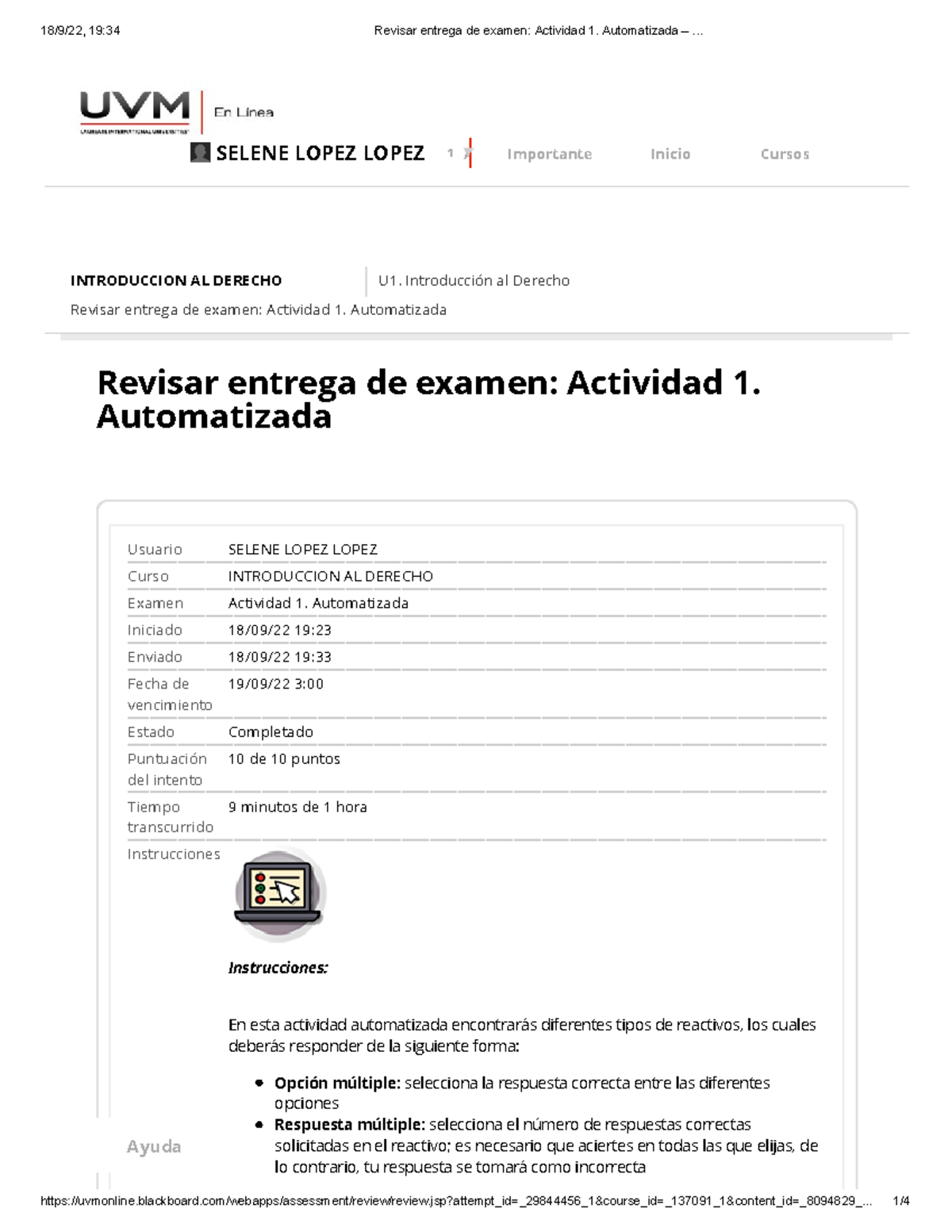 Actividad 1. Automatizada – Introduccion Al Derecho - INTRODUCCION AL ...