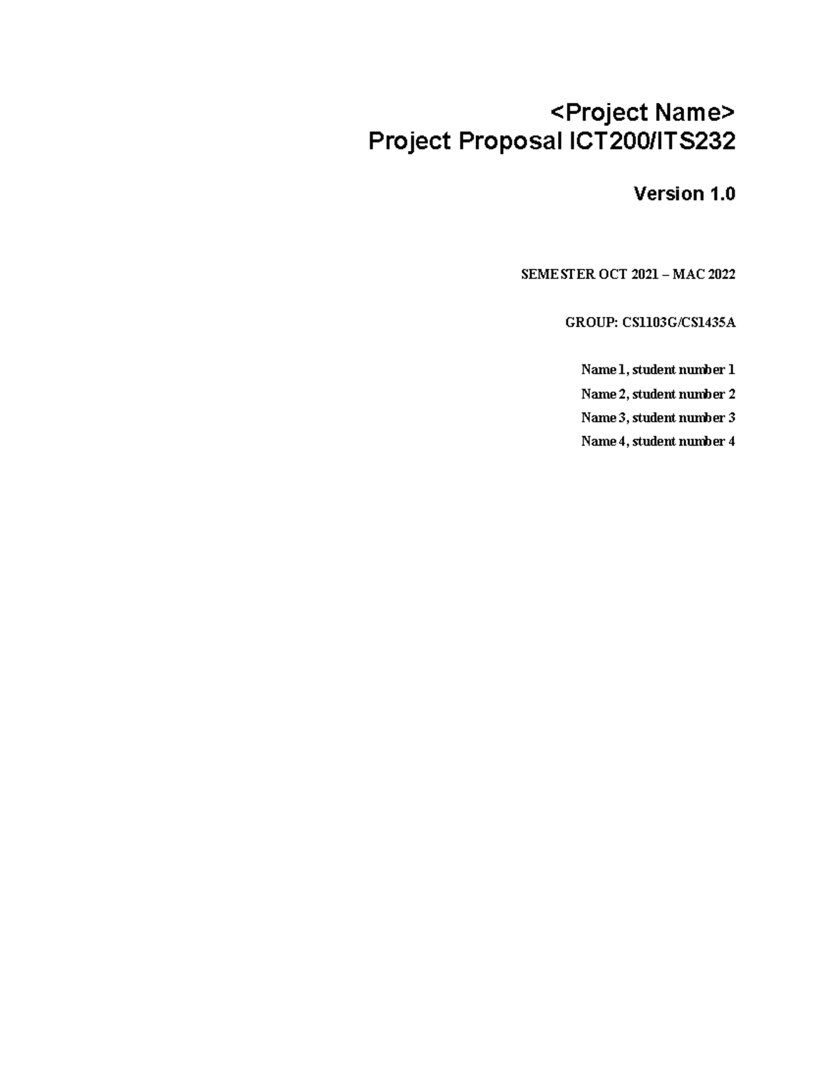 Proposal Project Template - Version 1. Version: - Studocu