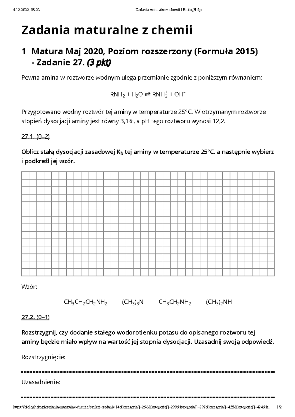 7 Zadania Maturalne Z Chemii Biolog Help - 4.12, 08:22 Zadania ...