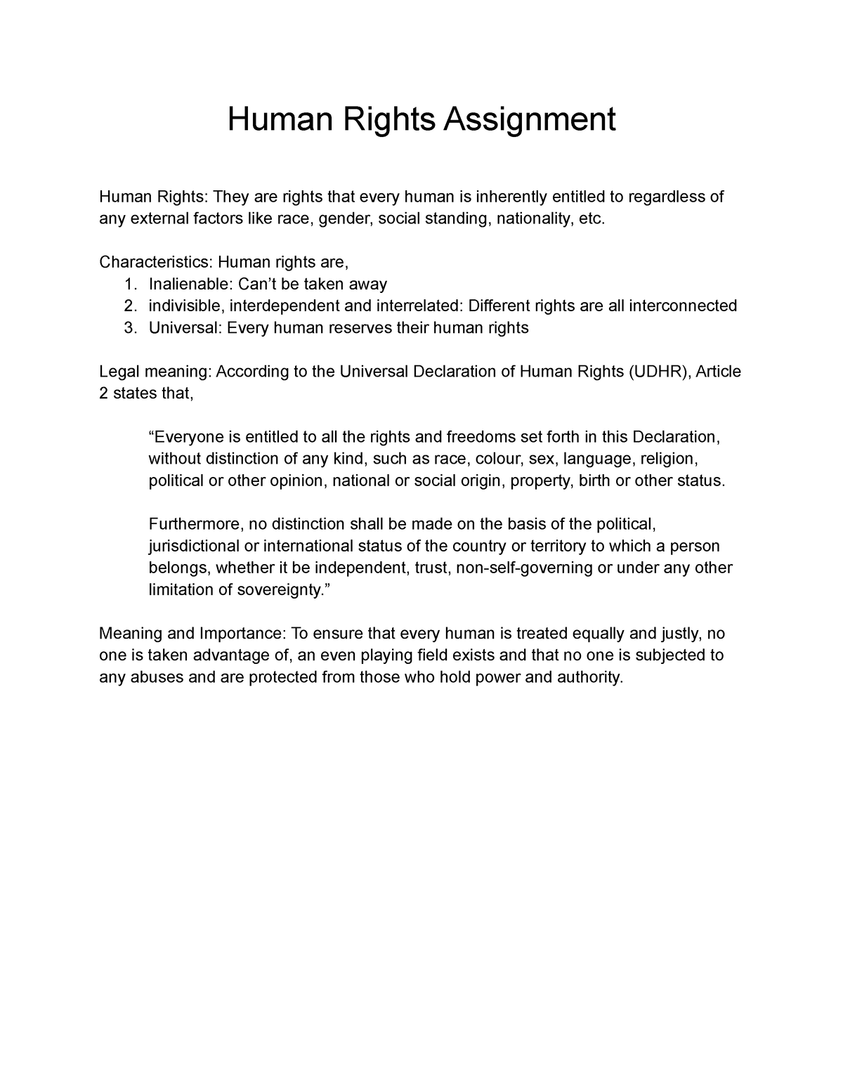 human rights on assignment