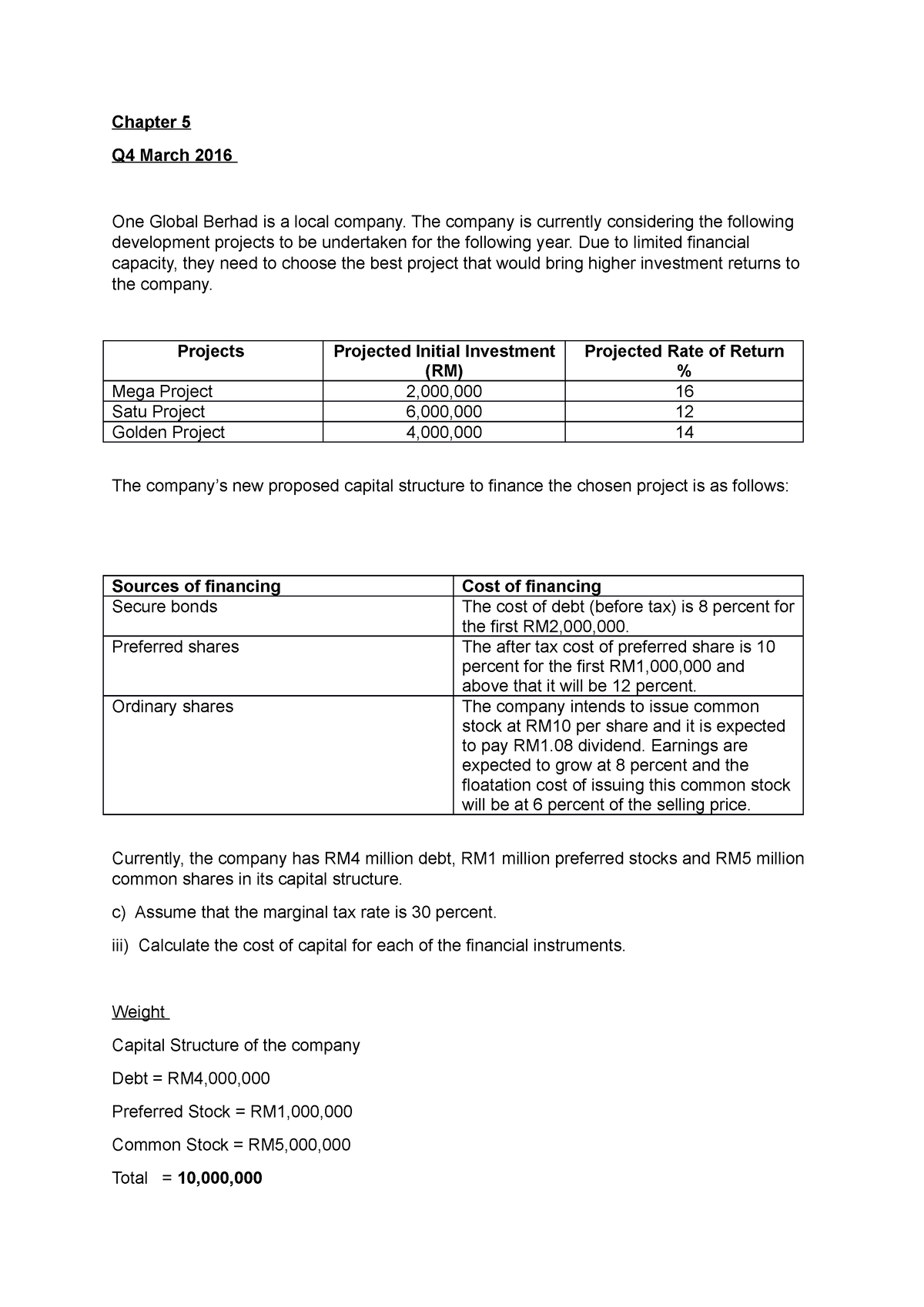 Chapter 5 - gyhbfj - Chapter 5 Q4 March 2016 One Global Berhad is a ...