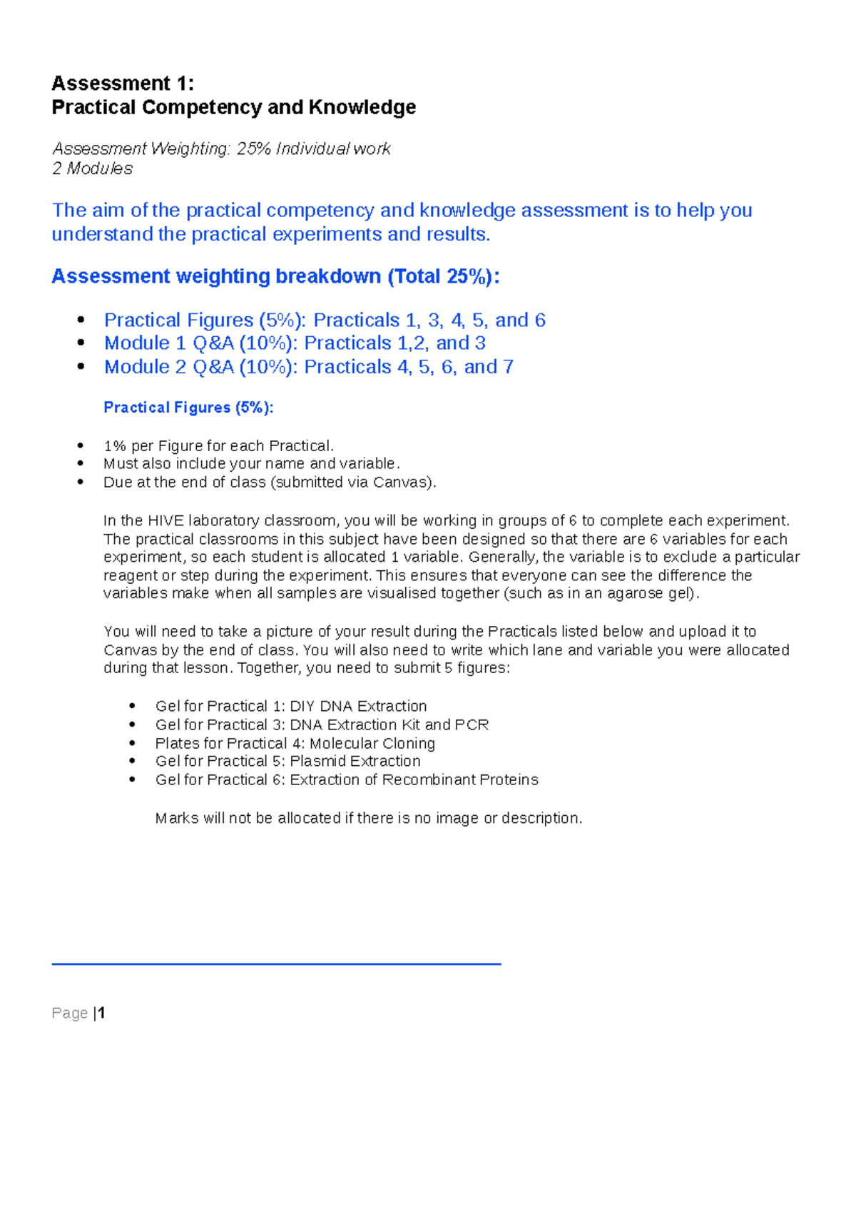 Module 1 - pracs 1-2-3 - Assessment 1: Practical Competency and ...