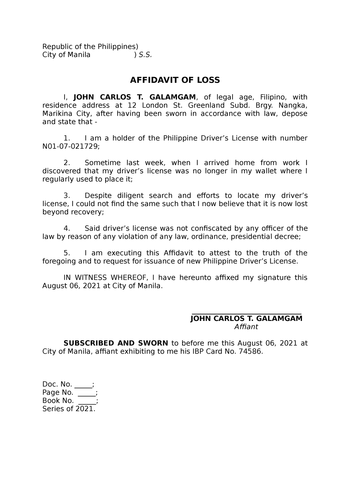 affidavit-of-loss-drivers-license-republic-of-the-philippines-city-vrogue