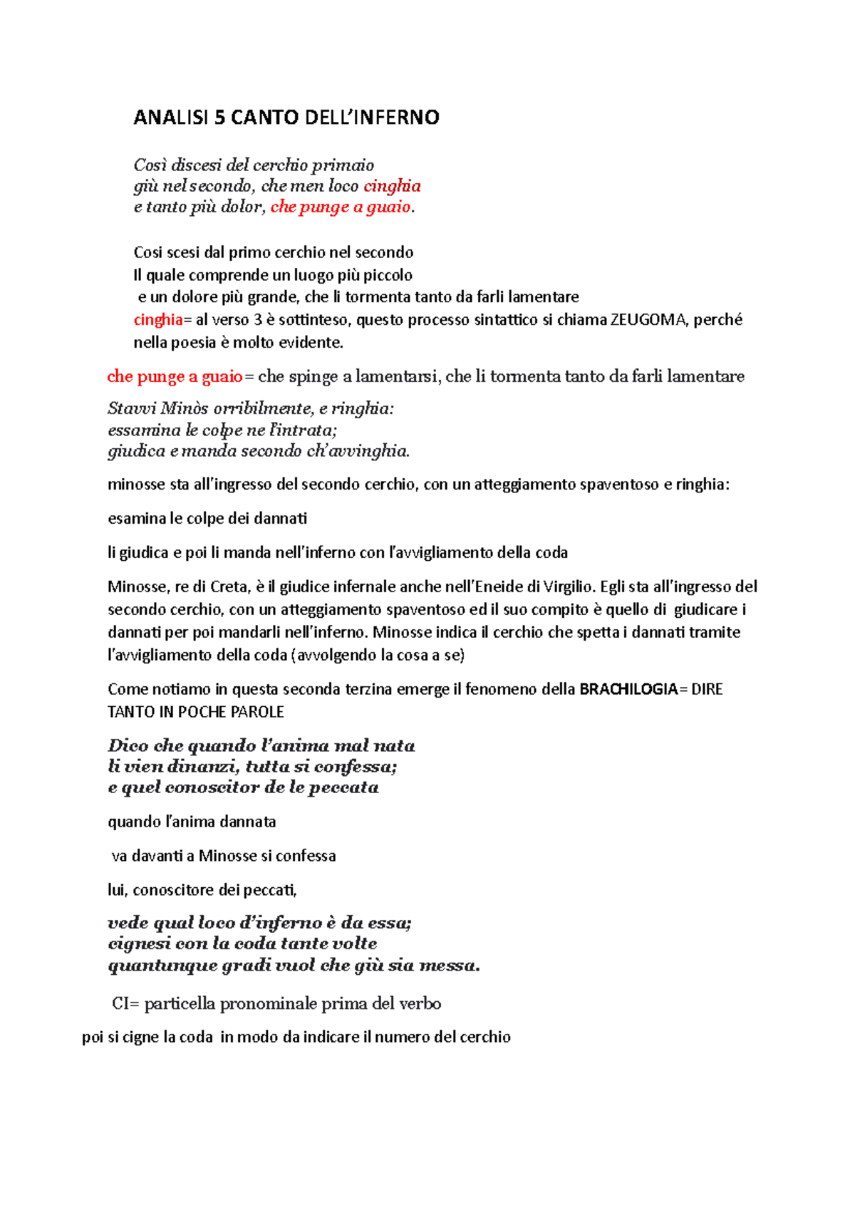 Analisi 5 Canto DELL' Inferno ANALISI 5 CANTO DELL’INFERNO Così