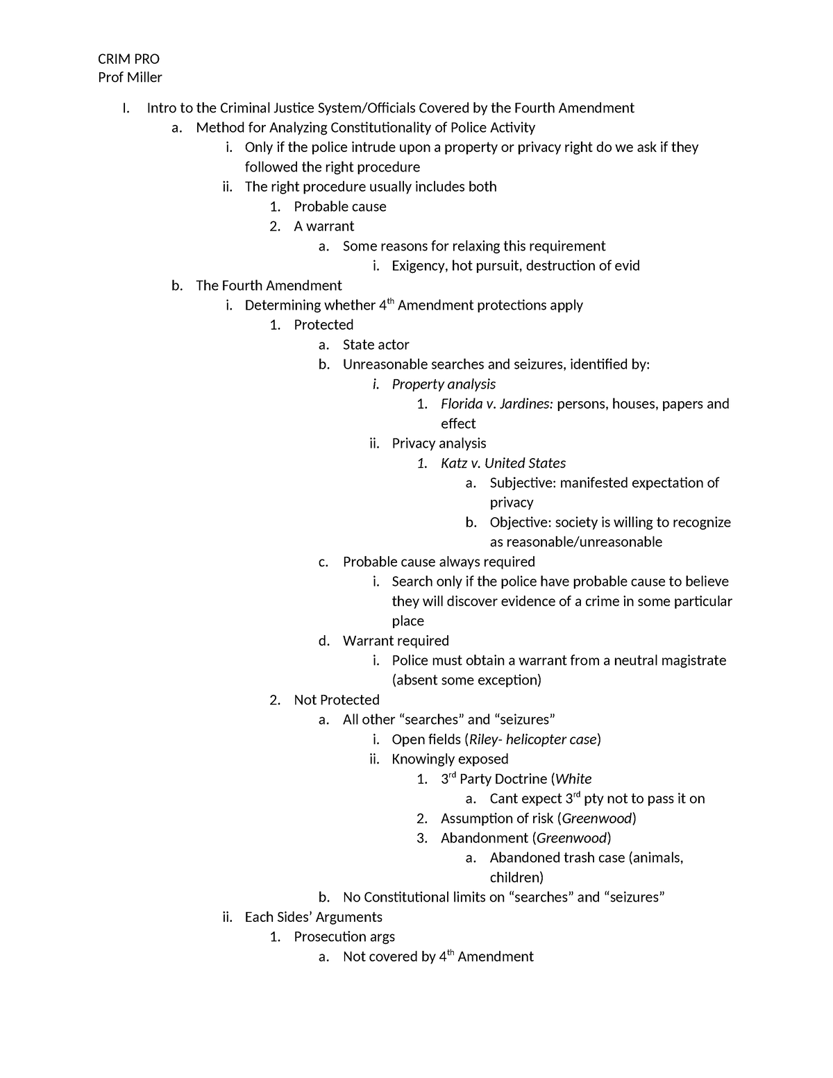 Crim Pro Outline Summary Criminal Law Prof Miller I Intro To The   Thumb 1200 1553 