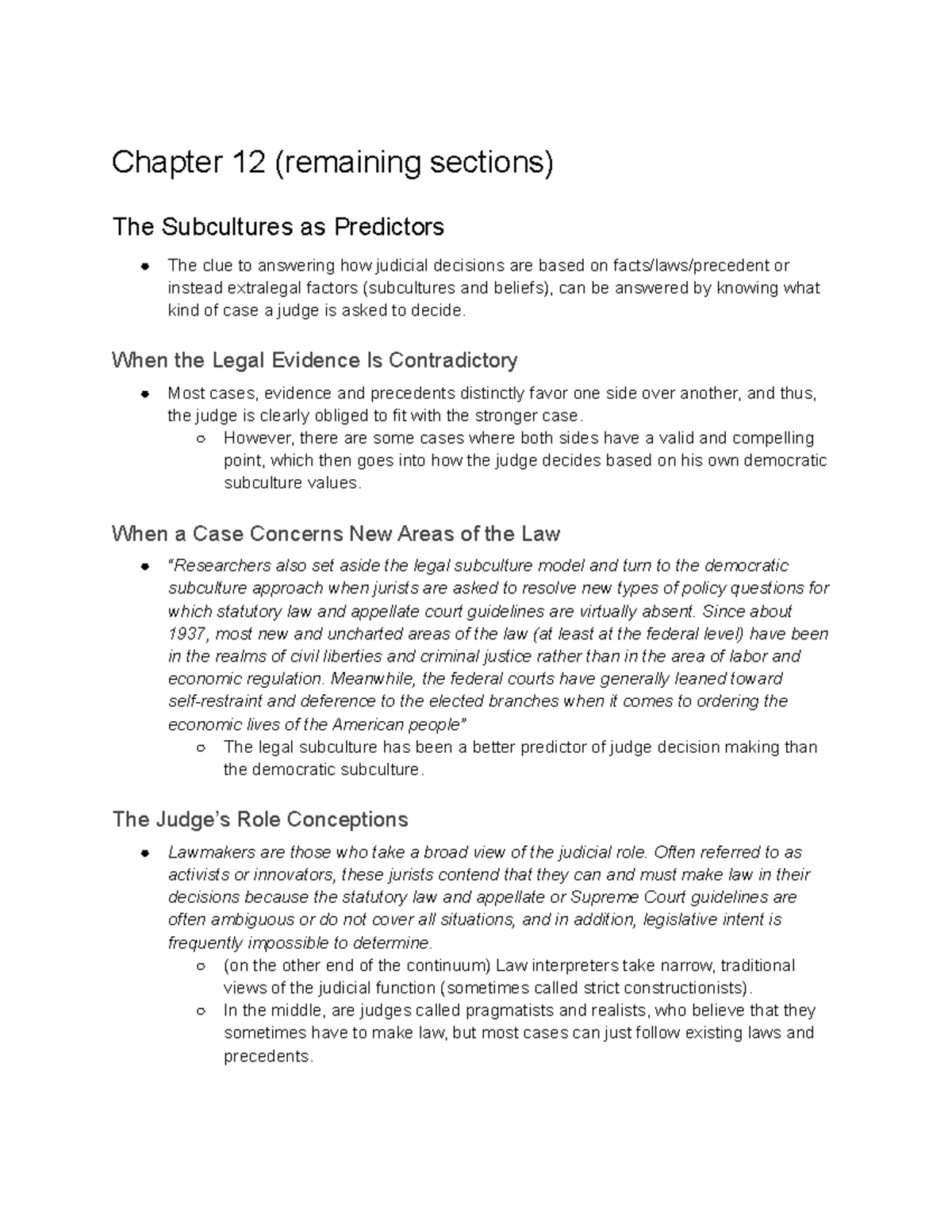 Poli104D Week 6 Notes - Chapter 12 (remaining sections) The Subcultures ...