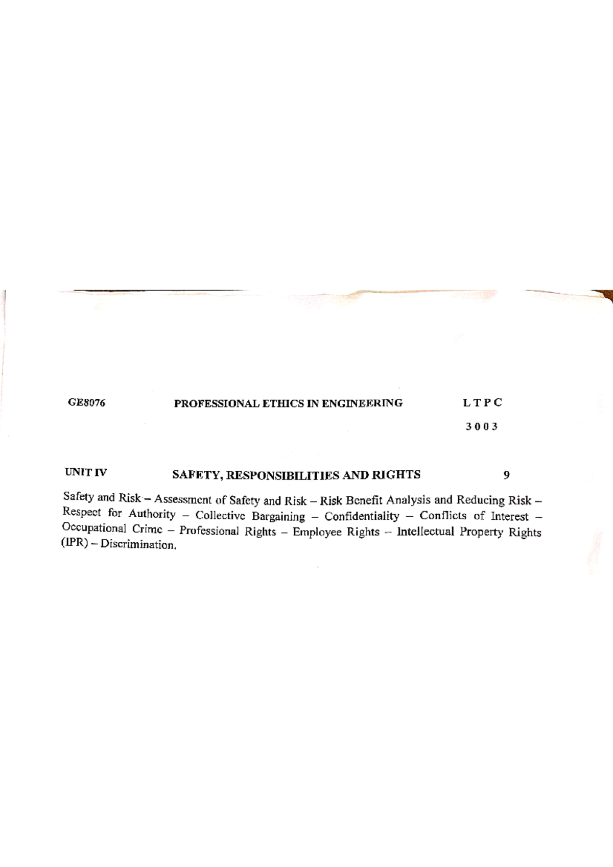 GE8076 Unit-IV Notes - It's a book - Professional Ethics in Engineering ...
