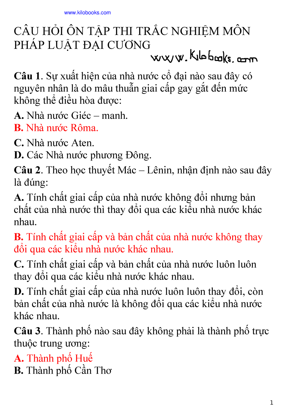 700 Cau Hoi Trac Nghiem Luat Dai Cuong - CÂU HỎI ÔN TẬP THI TRẮC NGHIỆM ...