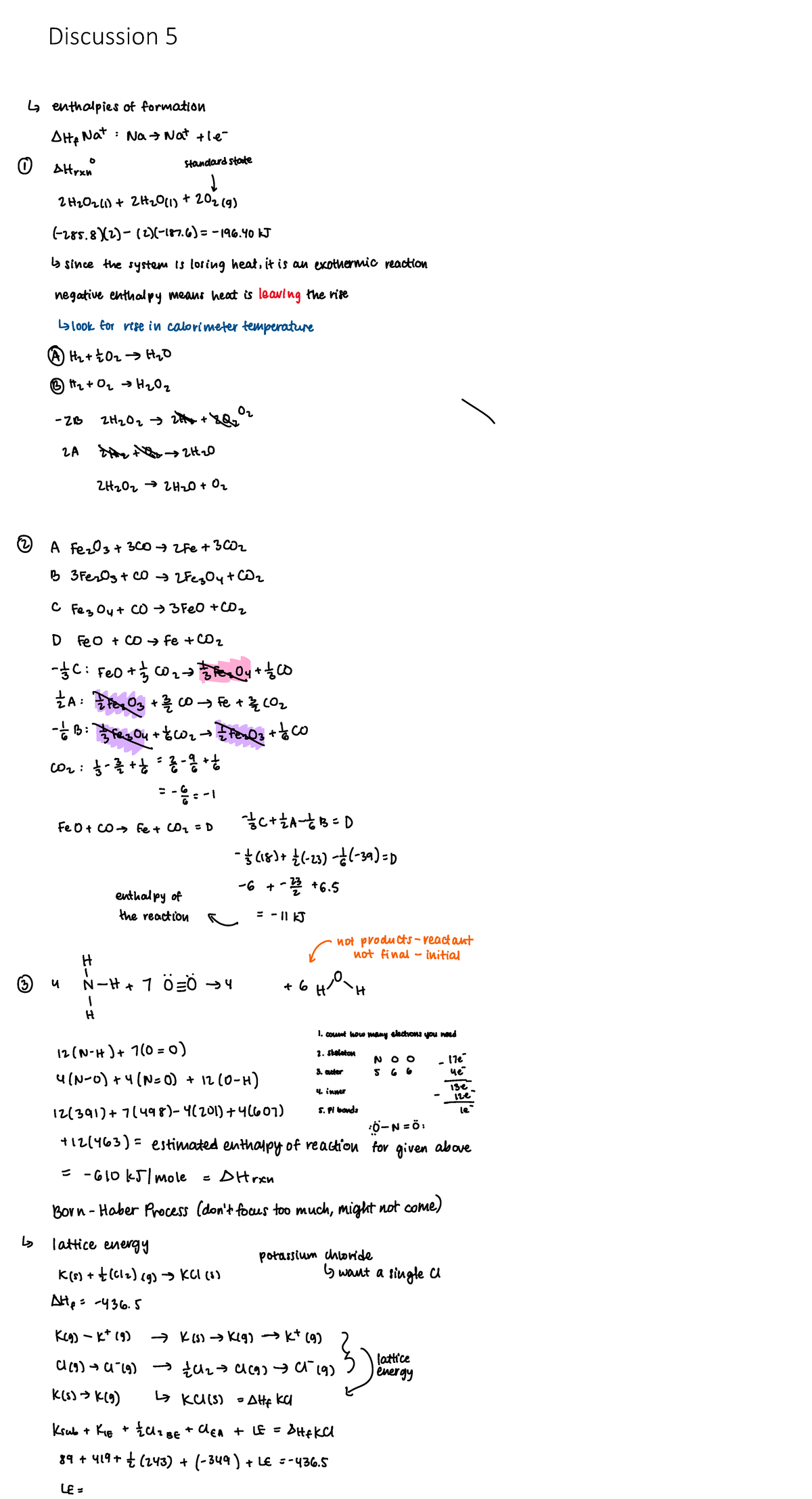 Discussion 5 - Practice Materials For Chemistry 001b - Chem 001b 