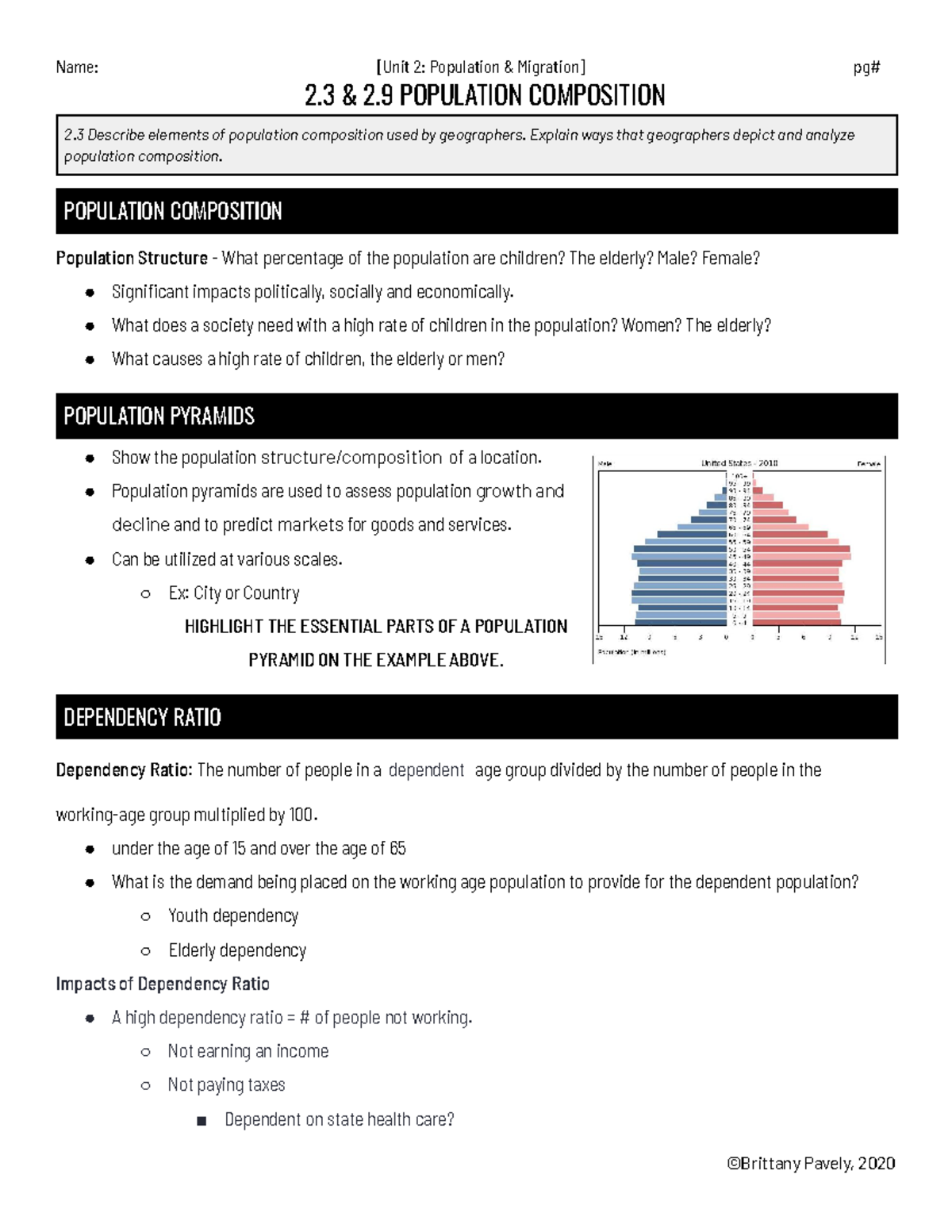 2.3 2.9 U2 Student Notes - Name: [Unit 2: Population & Migration] pg# 2 ...