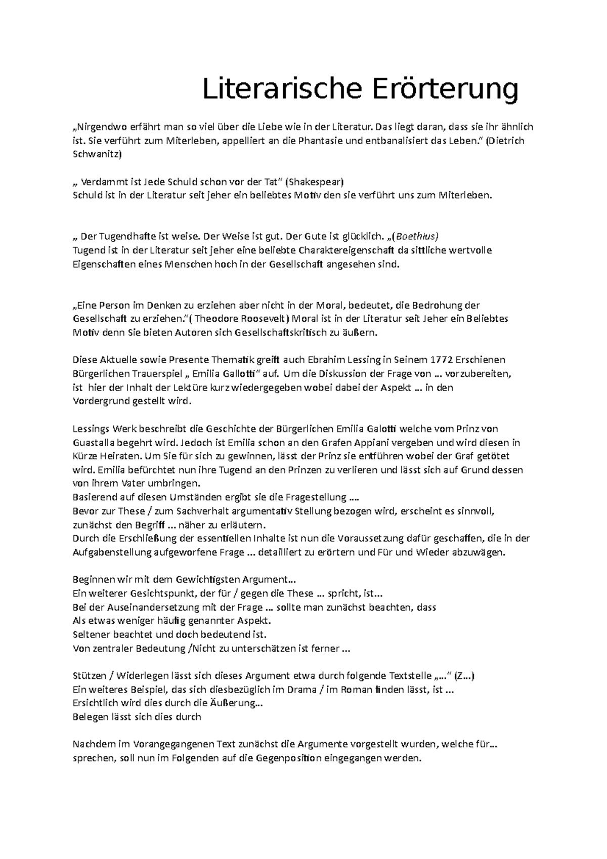Wie Schreibt Man Eine Literarische Erörterung Literarische Erörterung - Literarische Erörterung „Nirgendwo erfährt