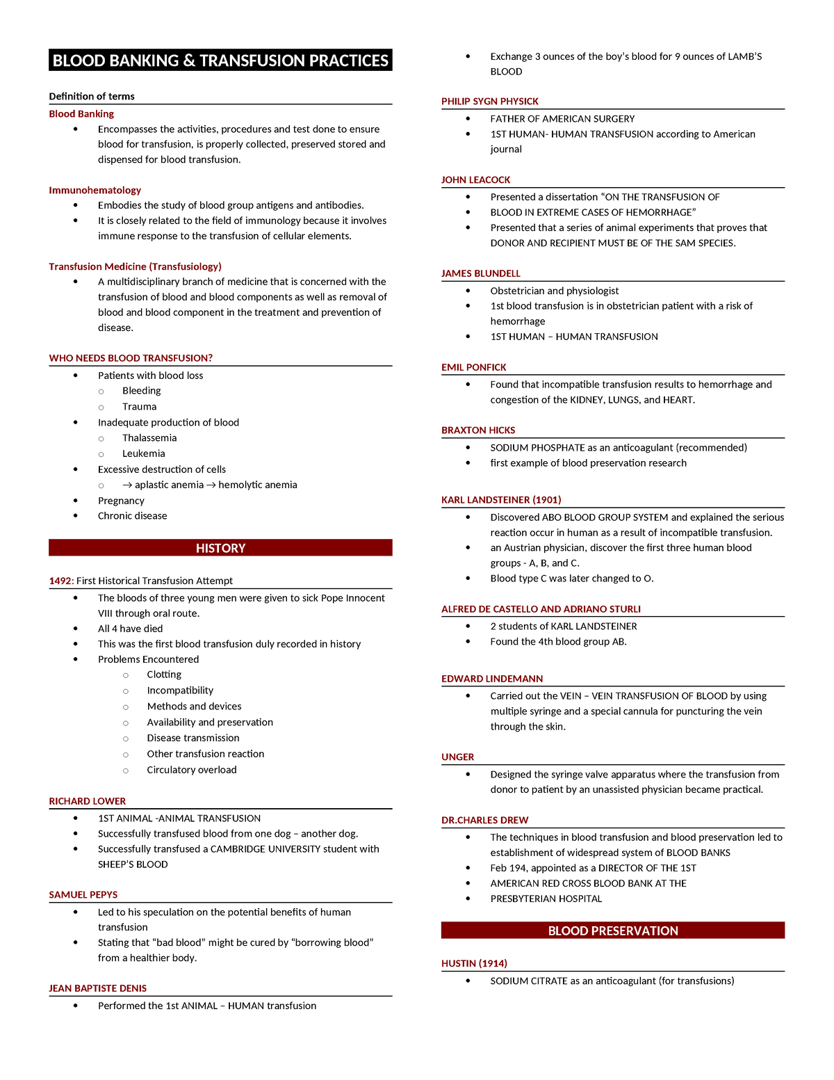 Blood Banking Intro - MLS 046 Immunohematology - BLOOD BANKING ...