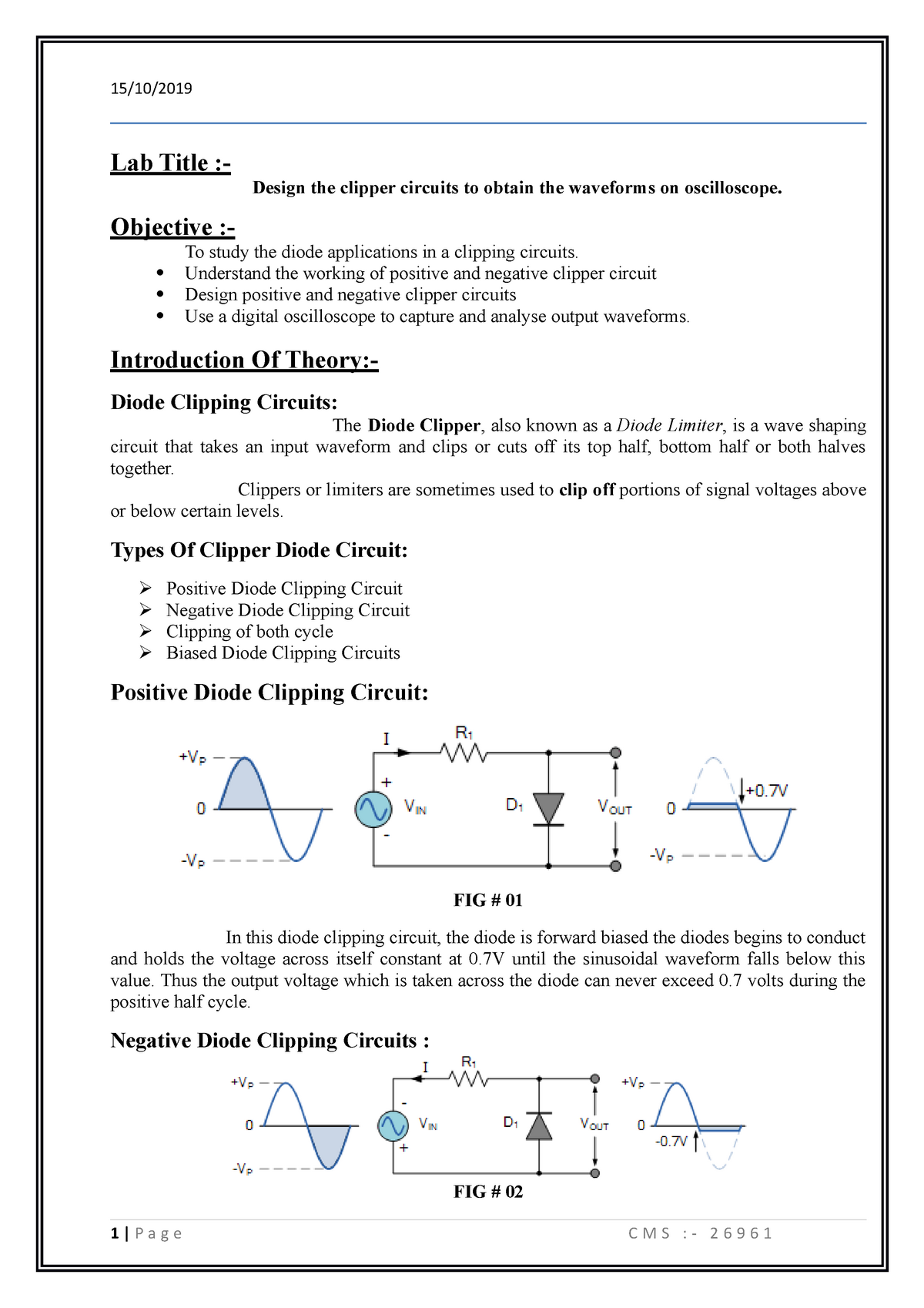 clamper circuit experiment lab report