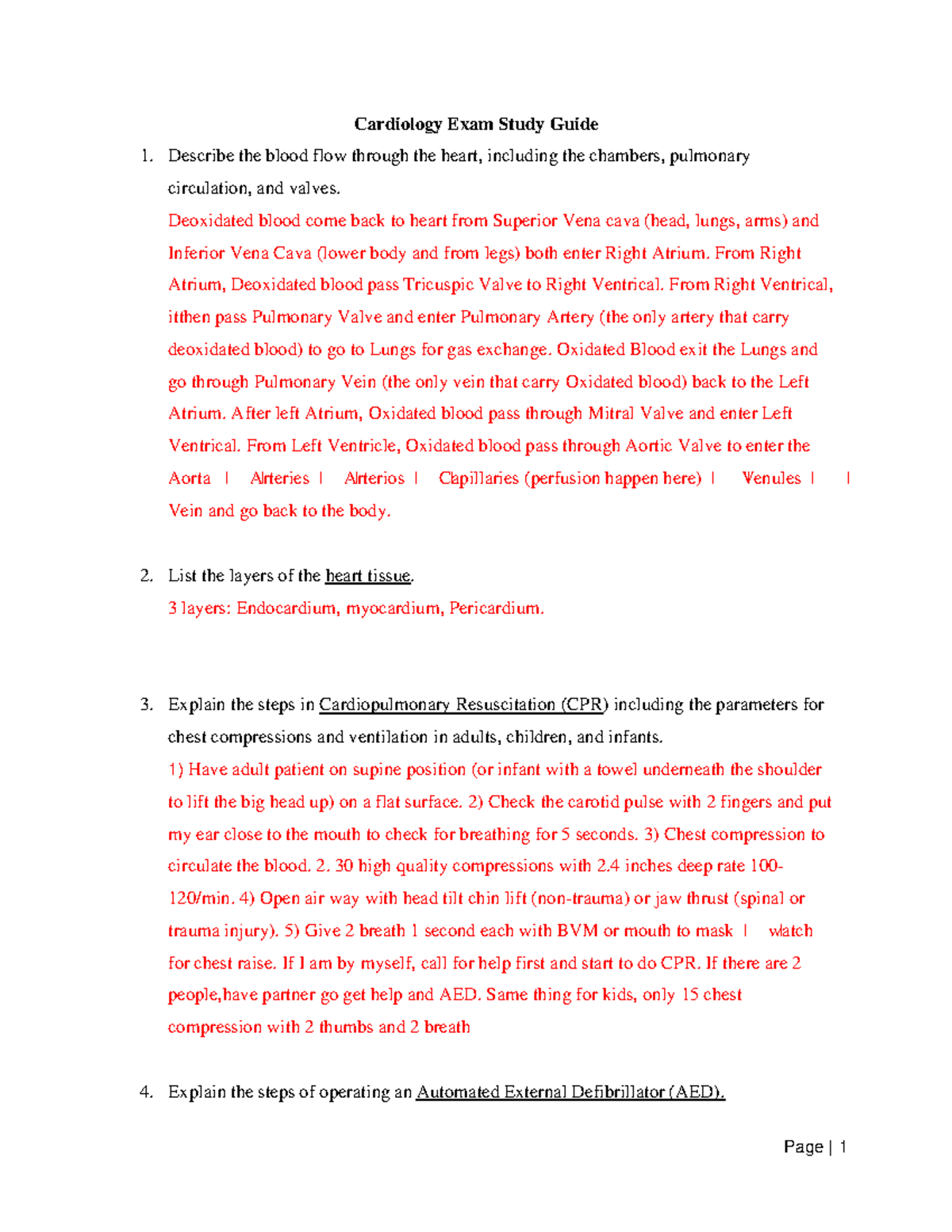 Cardiology Nursing Considerations Exam Study Guide - Cardiology Exam ...