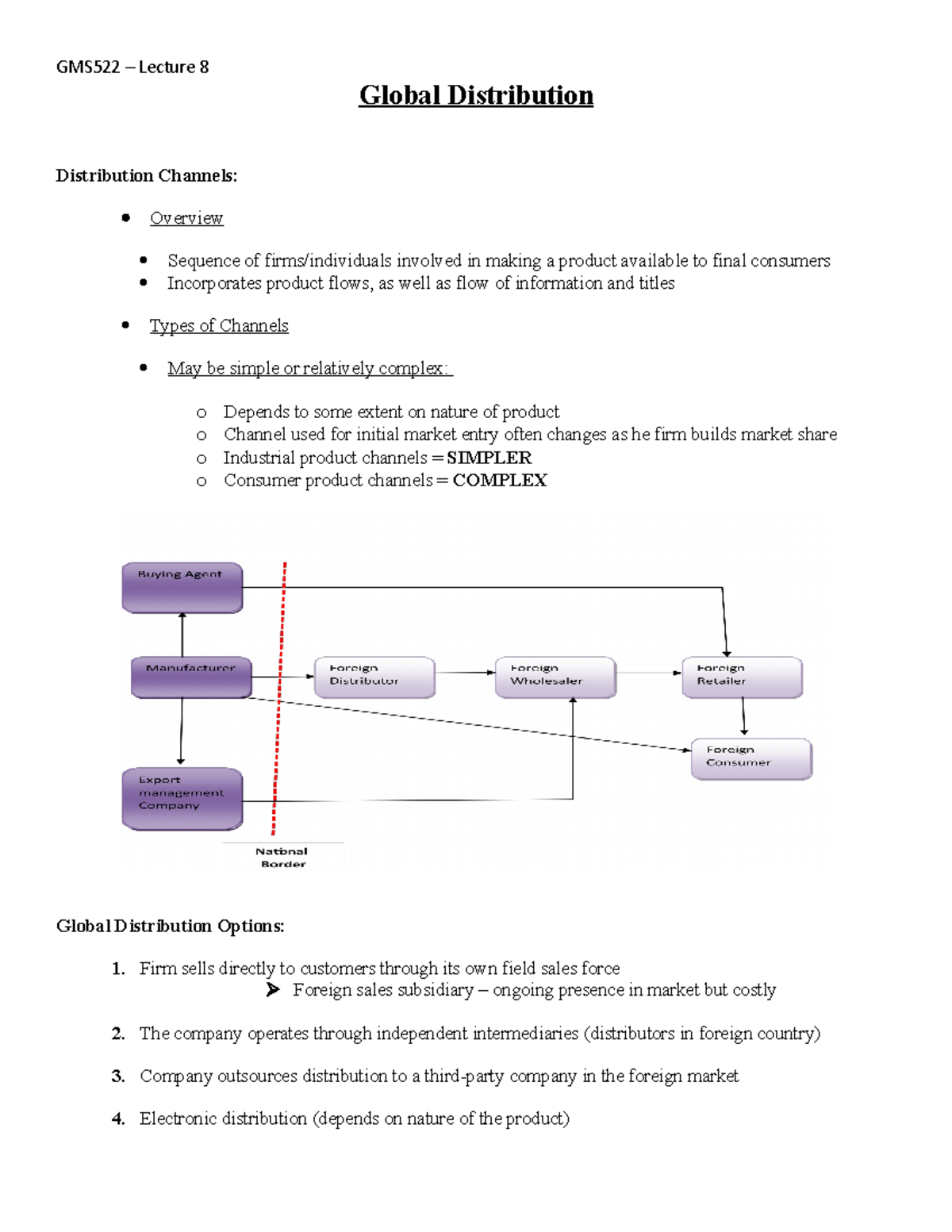 Lecture 8 - GMS522 – Lecture 8 Global Distribution Distribution ...