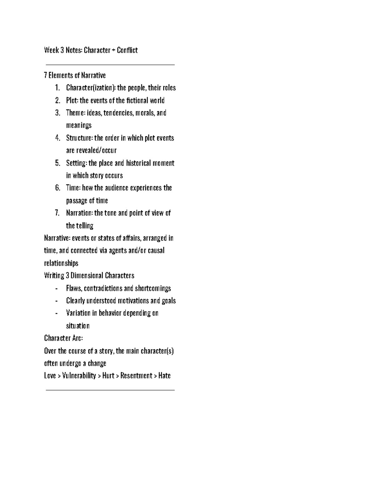 week-3-notes-week-3-notes-character-con-ict-7-elements-of-narrative-1-character-ization