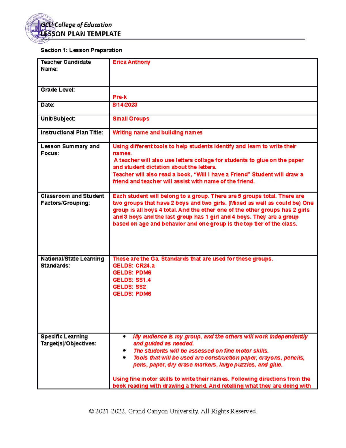 9.10.2023 Erica Anthony Part 2 Lesson Plan - LESSON PLAN TEMPLATE ...