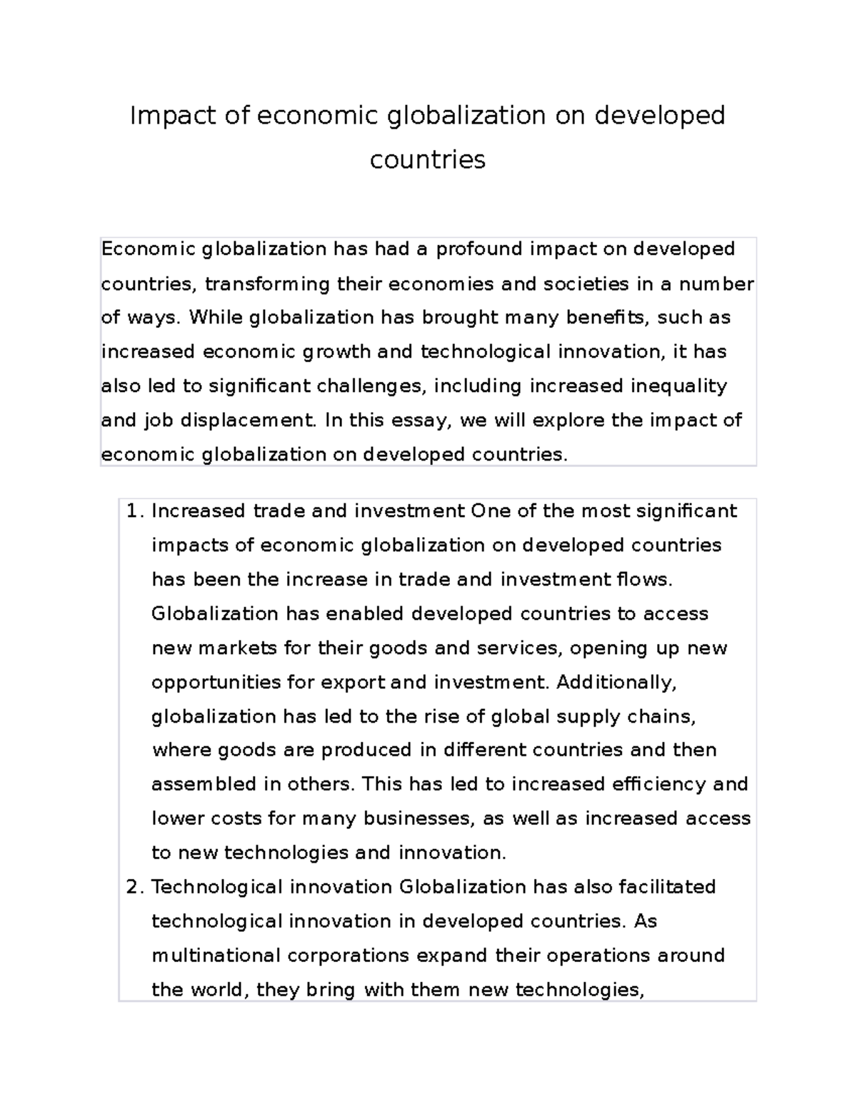 impact-of-economic-globalization-on-developed-countries-impact-of