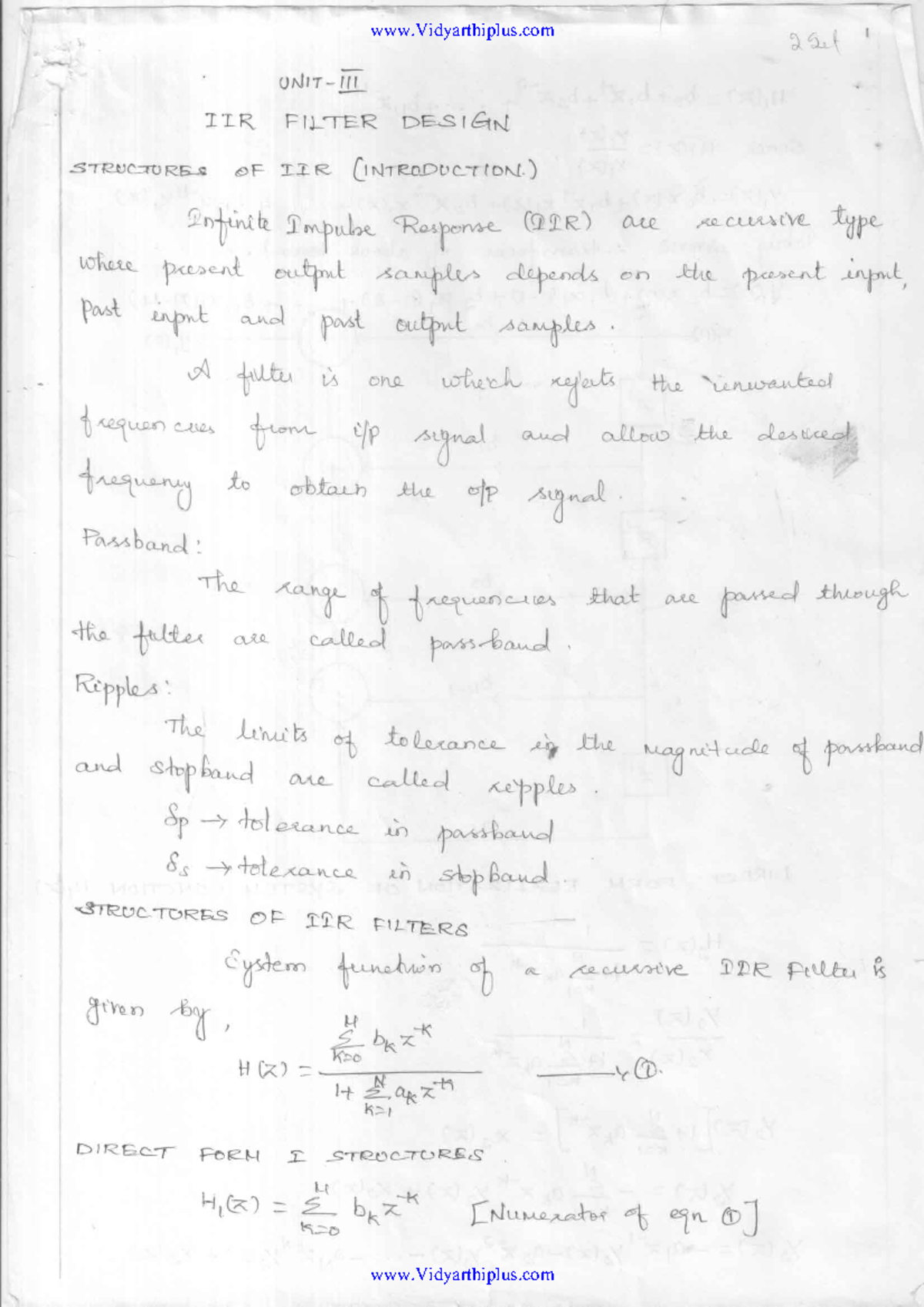 DSP Unit 3 - Notes documents - Digital Signal Processing - Studocu