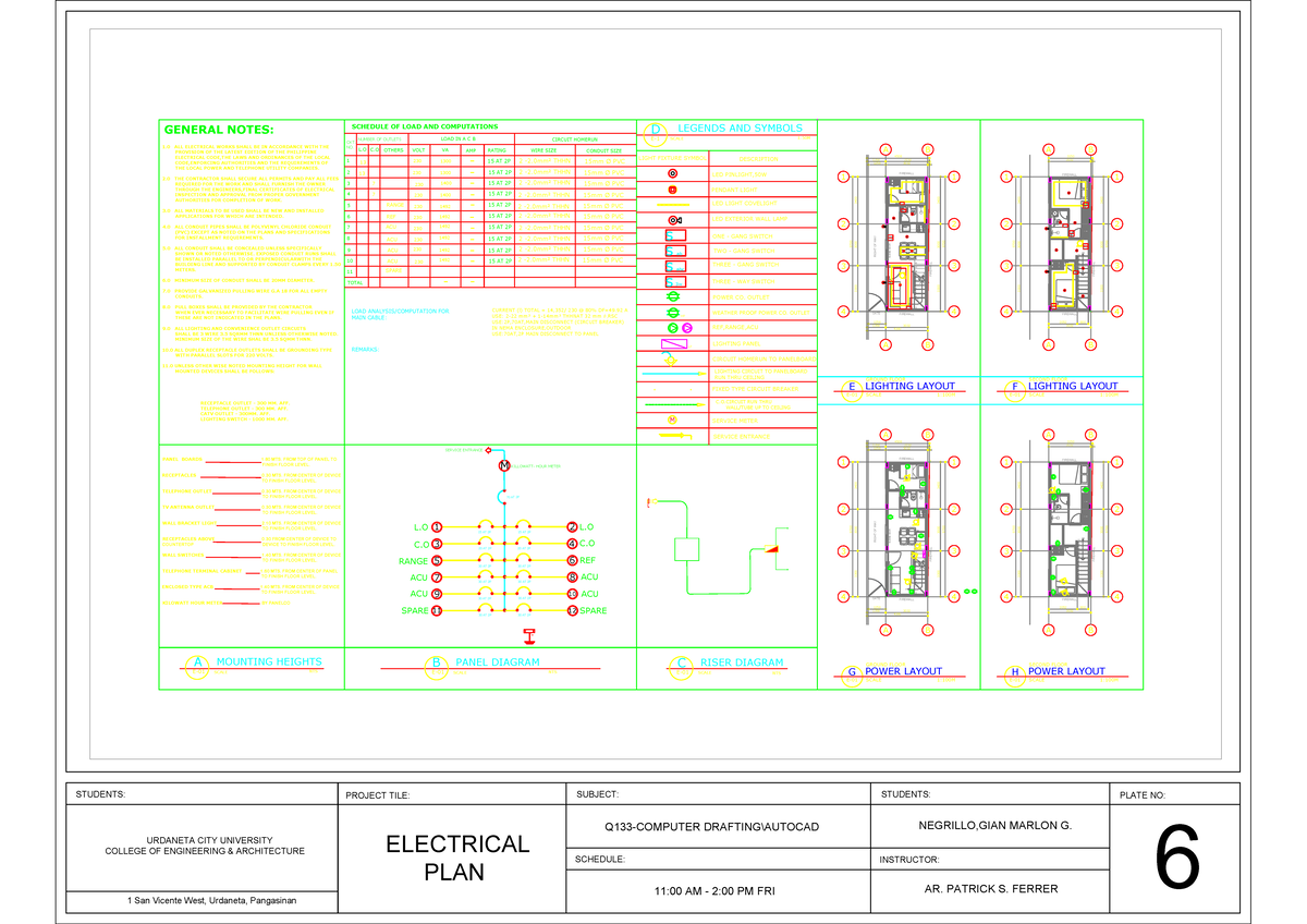 Electrical Plan Layout - 1 ALL ELECTRICAL WORKS SHALL BE IN ACCORDANCE ...