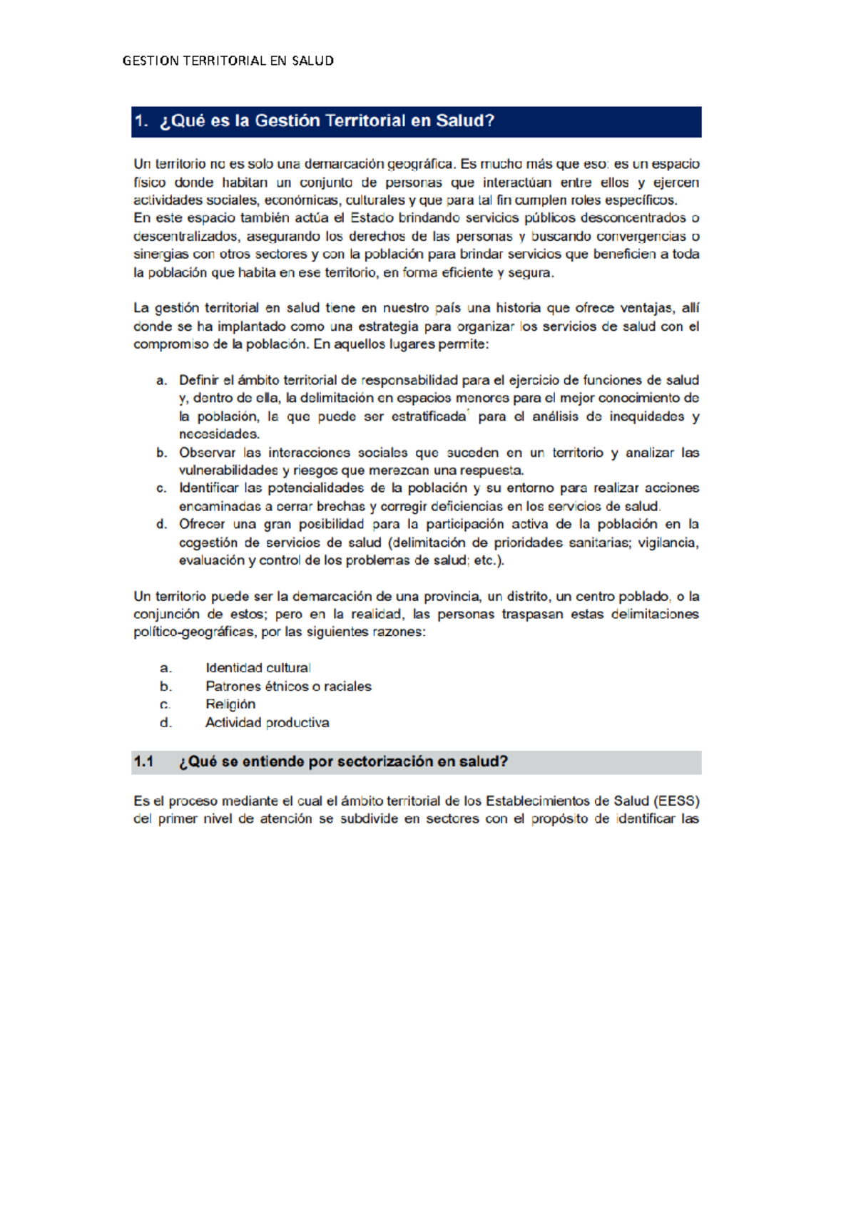Gestion territorial en salud - atencion primaria de salud - Studocu