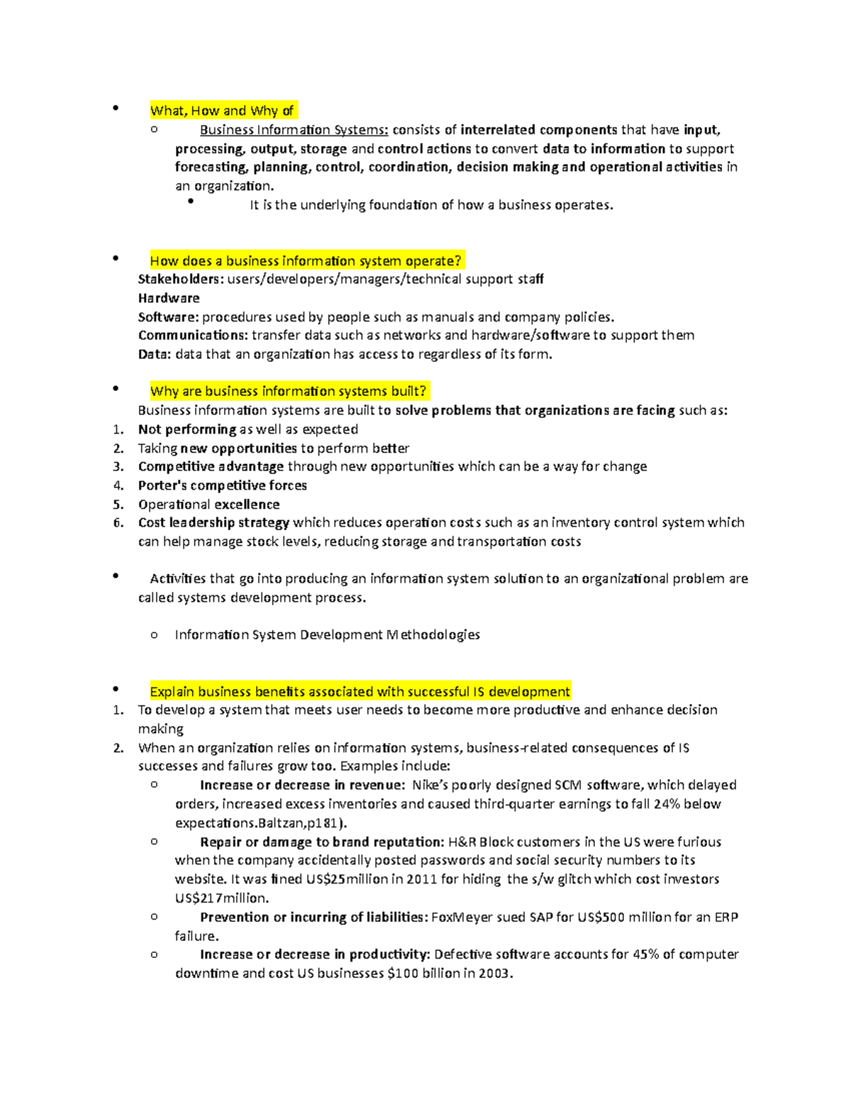 ISDM Lec1 Notes - 1. 2. 3. 4. 5. 6. What, How and Why of o Business ...