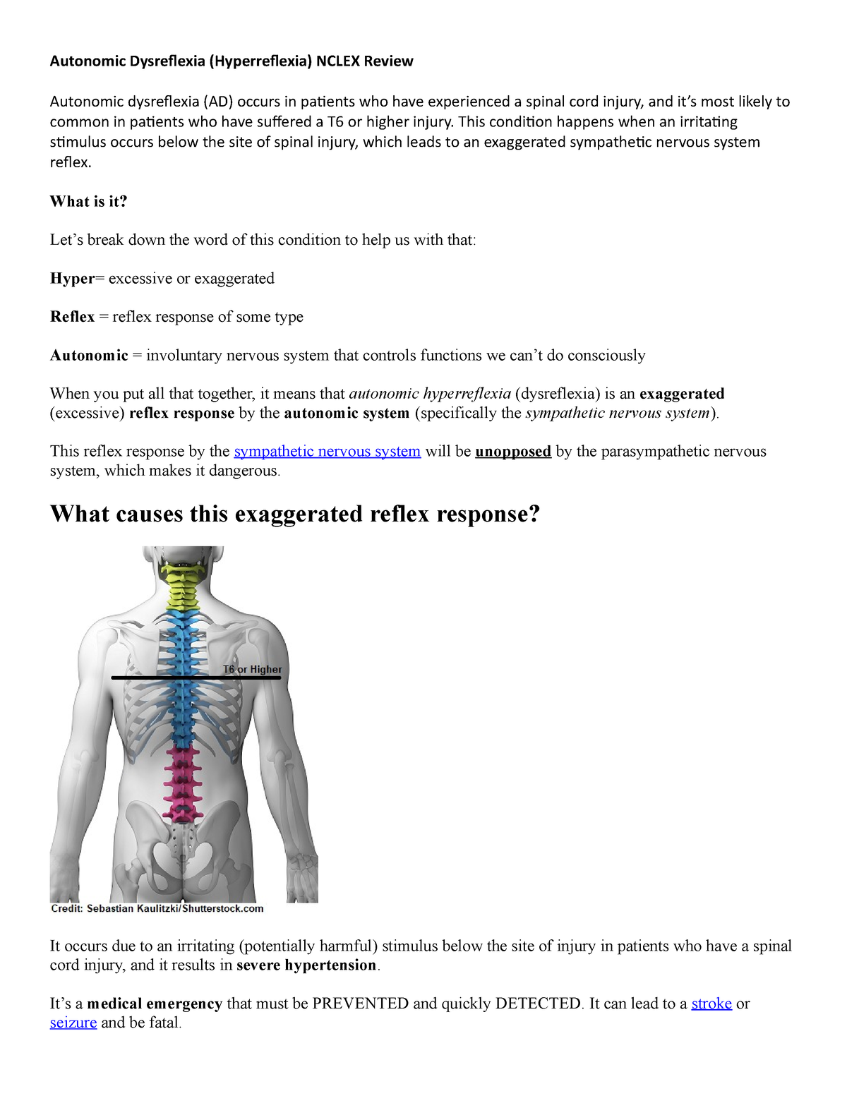 Autonomic Dysreflexia Nurse Sara - Autonomic Dysreflexia (Hyperreflexia ...