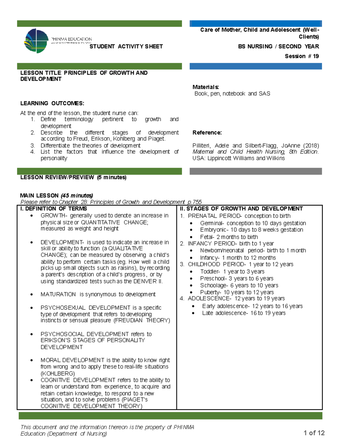 OB1 SAS 19 - Student Activity Sheets - This document and the ...