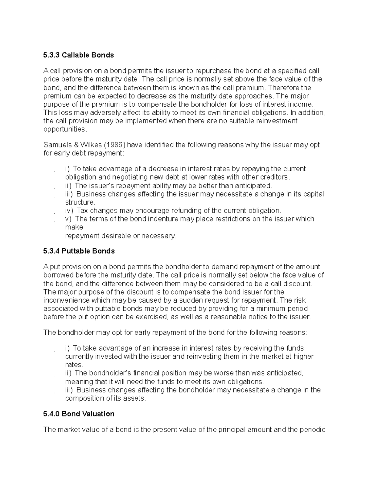 Finance 300 Chapter 5b Notes 53 Callable Bonds A Call Provision On A