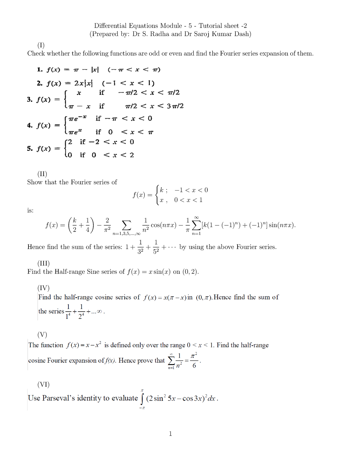 B MAT102 L Module 5 Tutorial Sheet 2 - Differential Equations Module ...